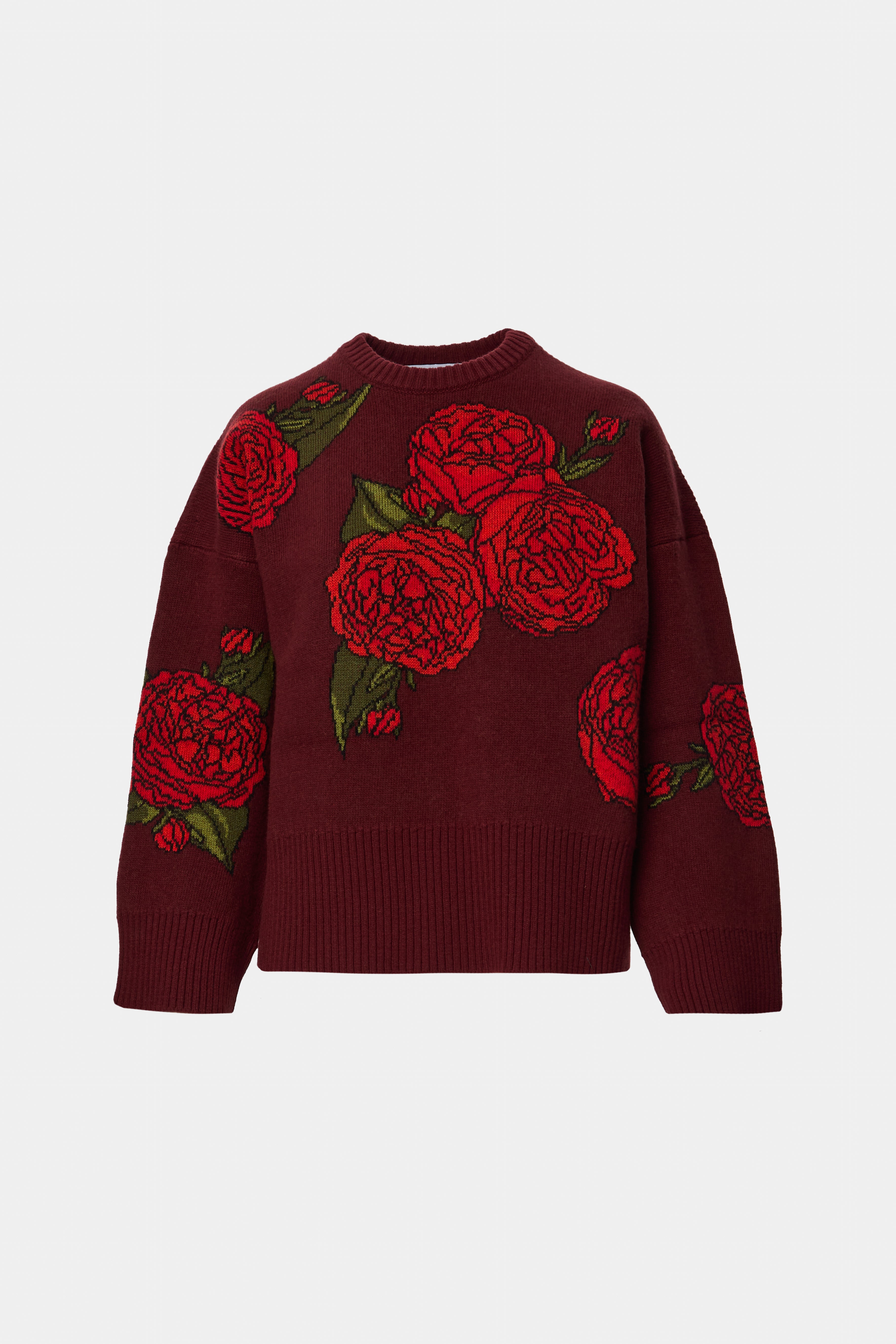 PULOVER JAQUARD BURGUNDY