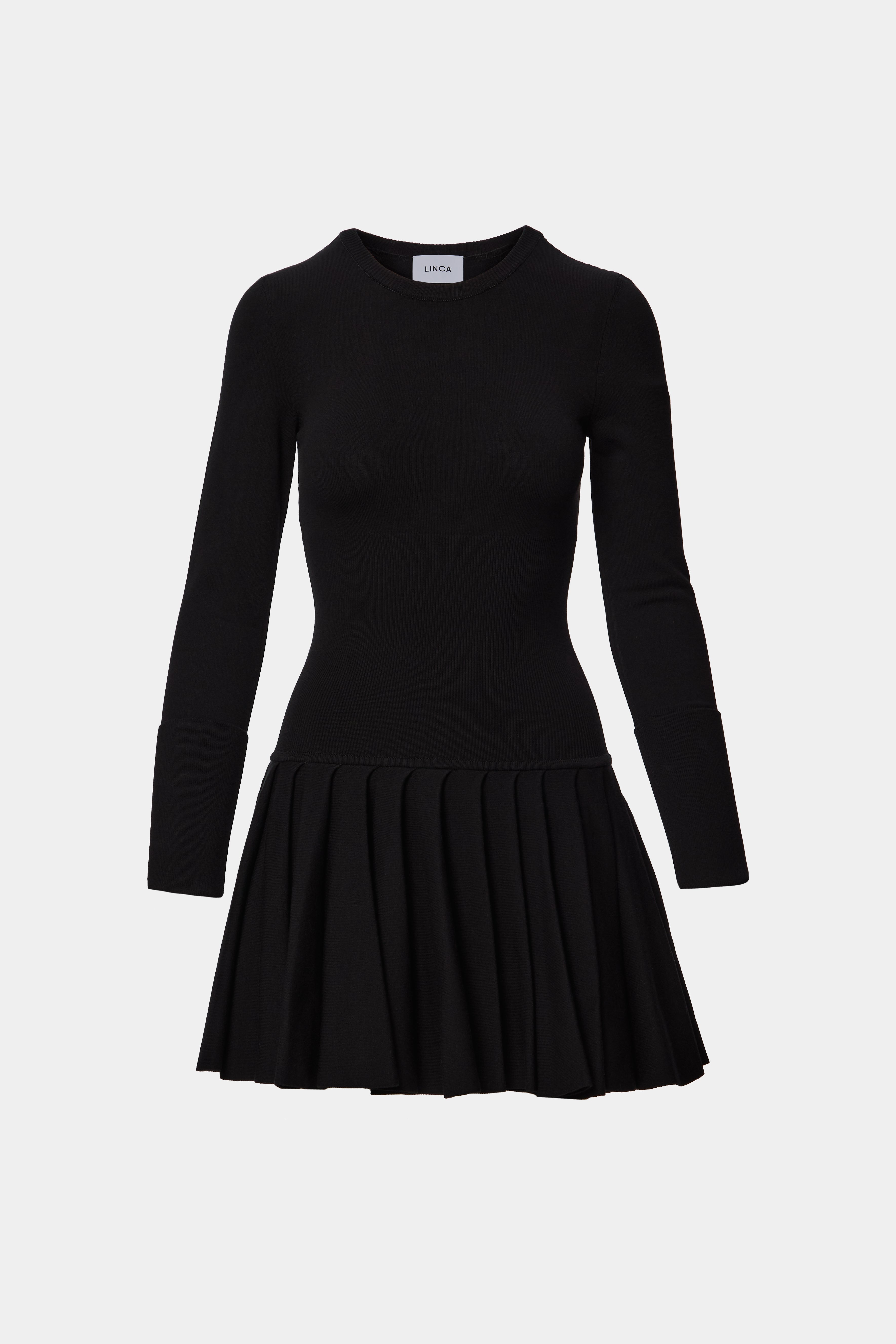 ROCHIE TRICOTATA PLISATA NEGRU