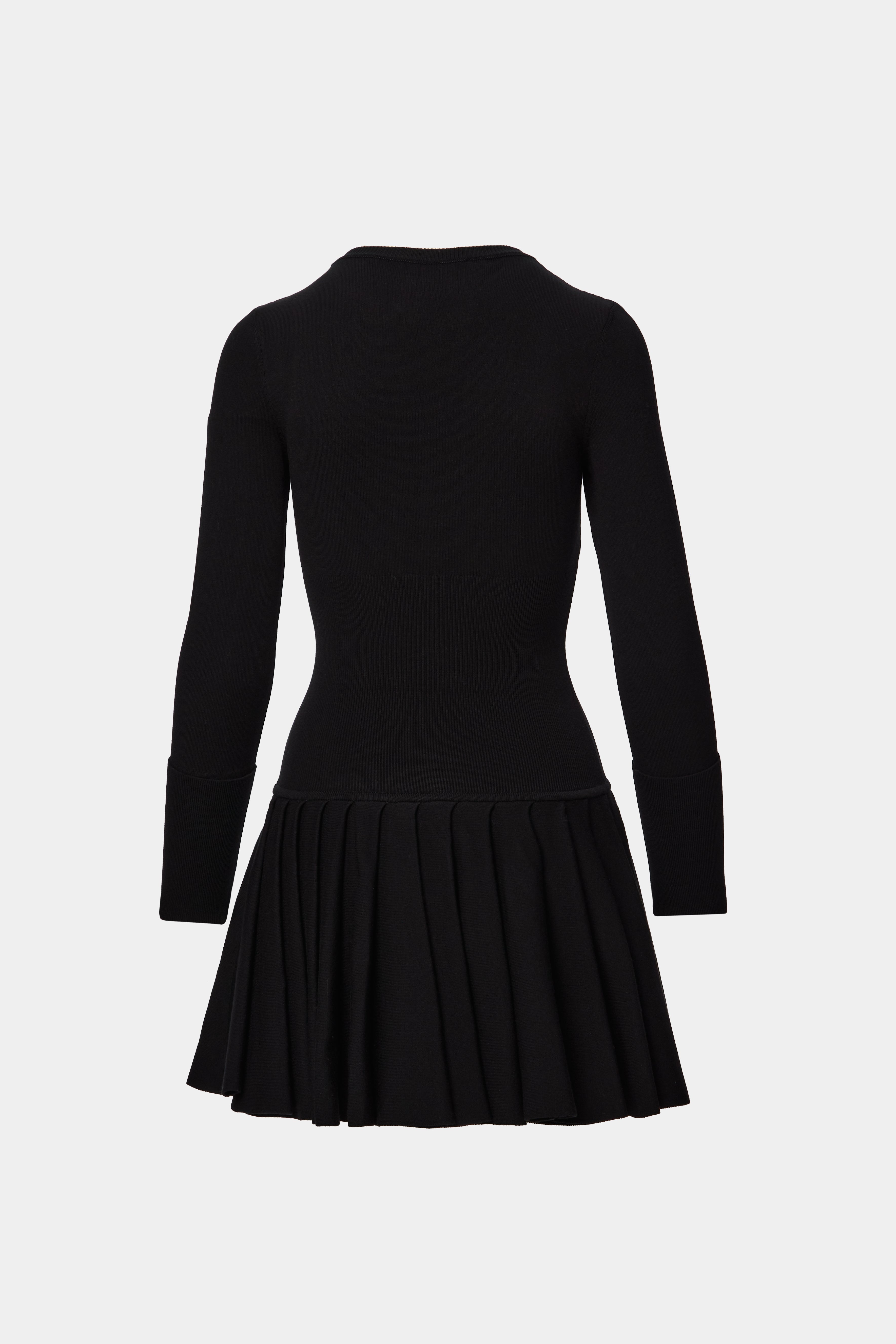 ROCHIE TRICOTATA PLISATA NEGRU
