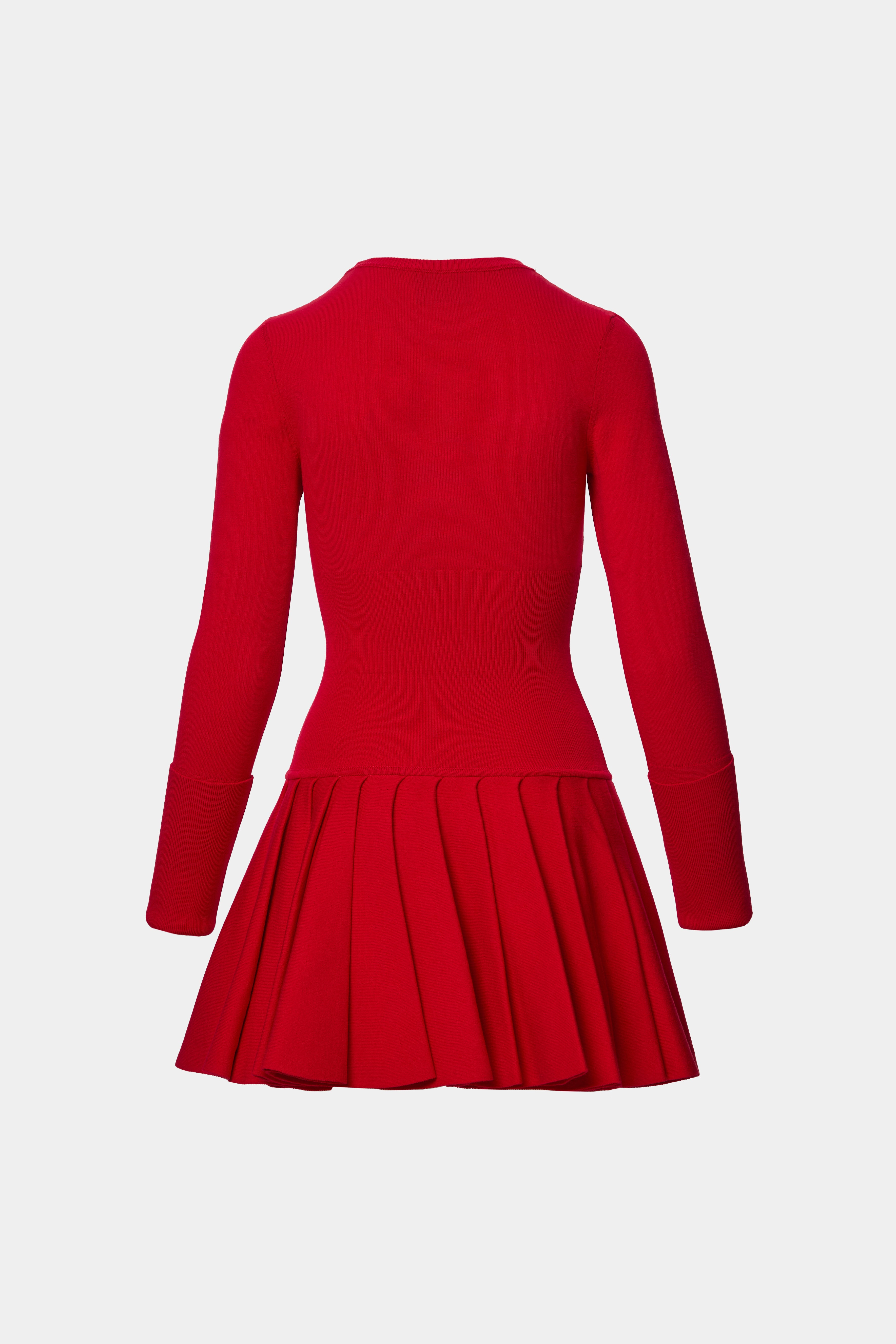 ROCHIE TRICOTATA PLISATA ROSU