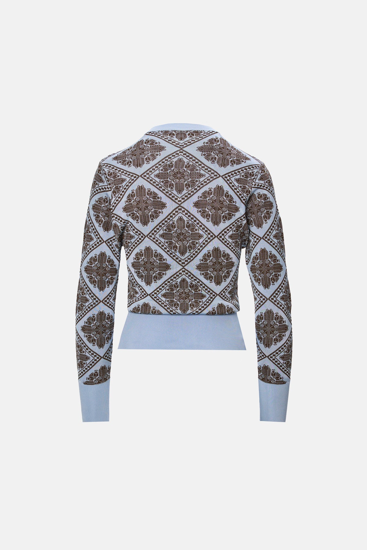 Cardigan tricotat jacquard bleu