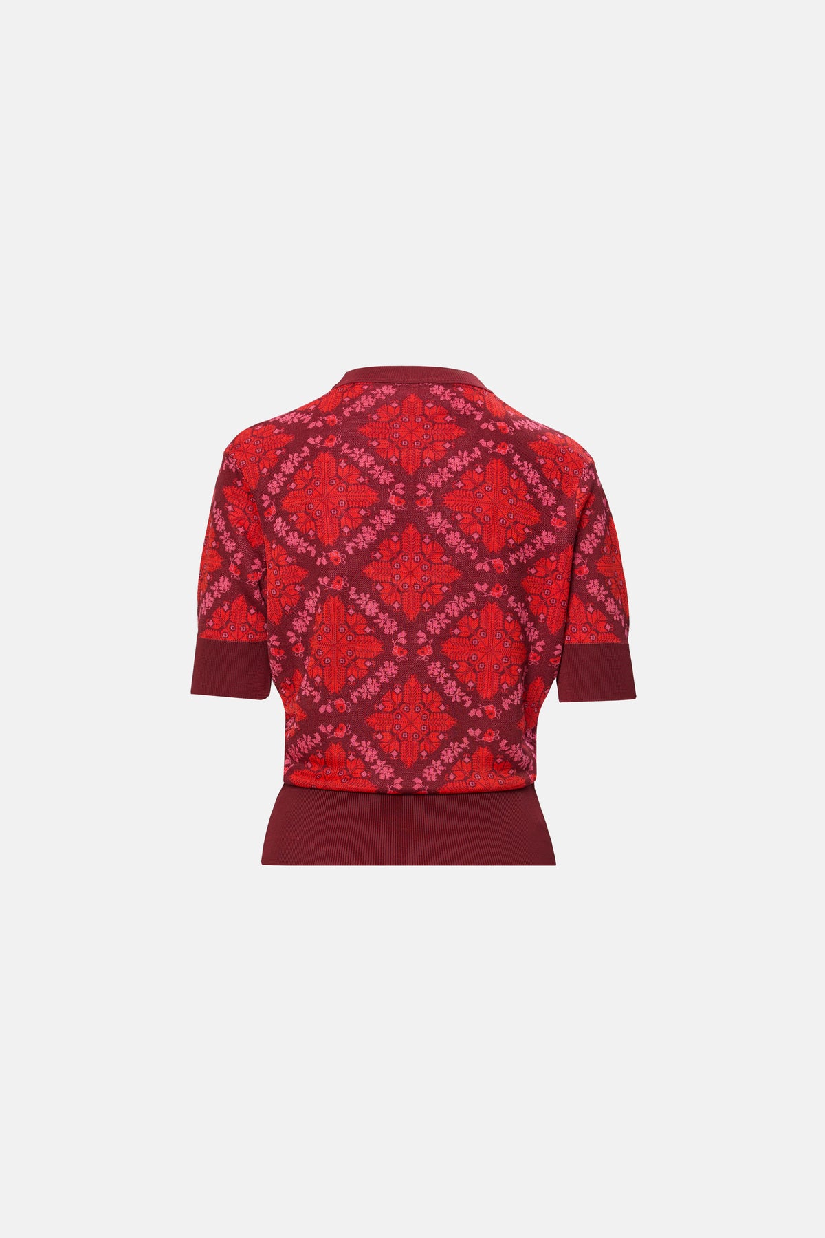 Top tricotat jacquard Burgundy