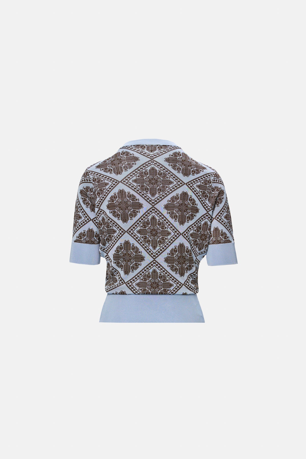 Jacquard Knit Top in light blue