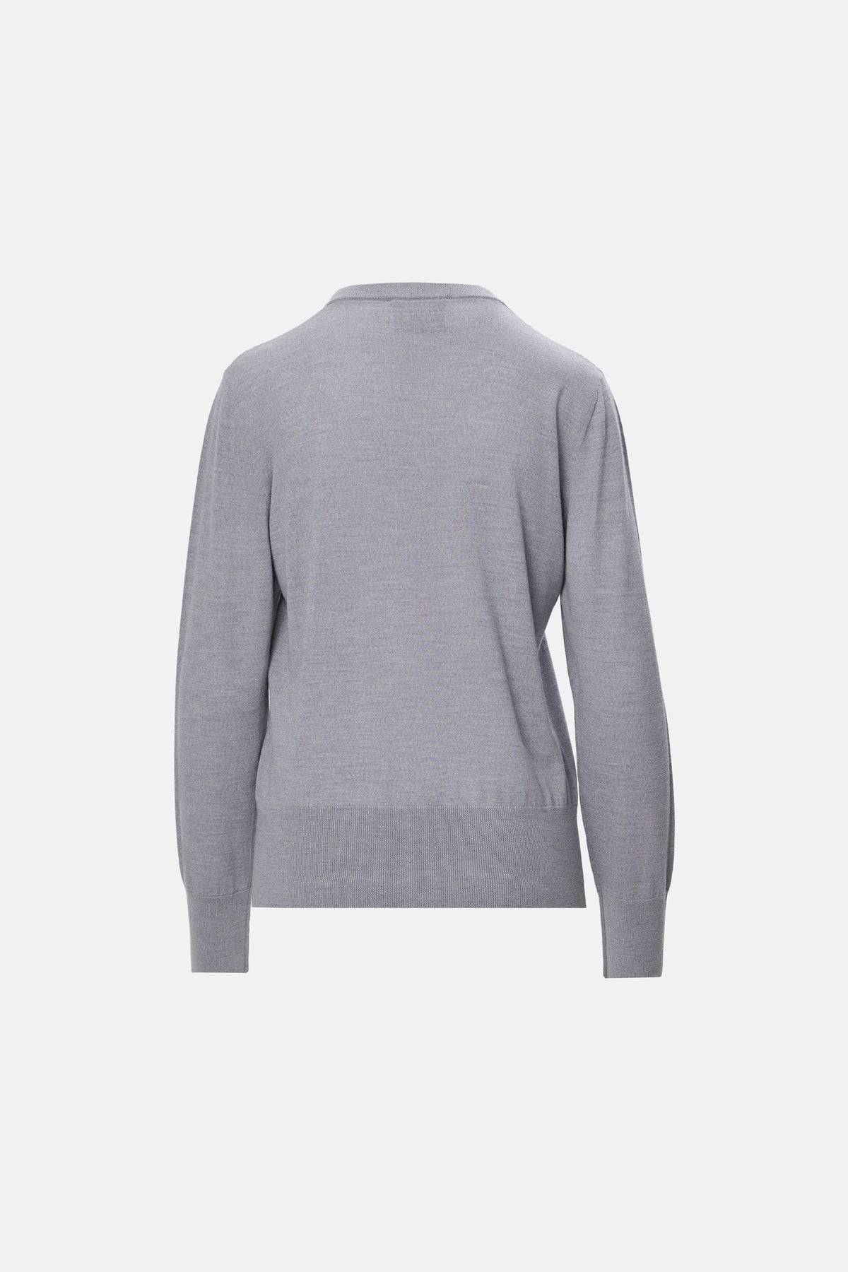 Cardigan lână virgină cu broderie gri