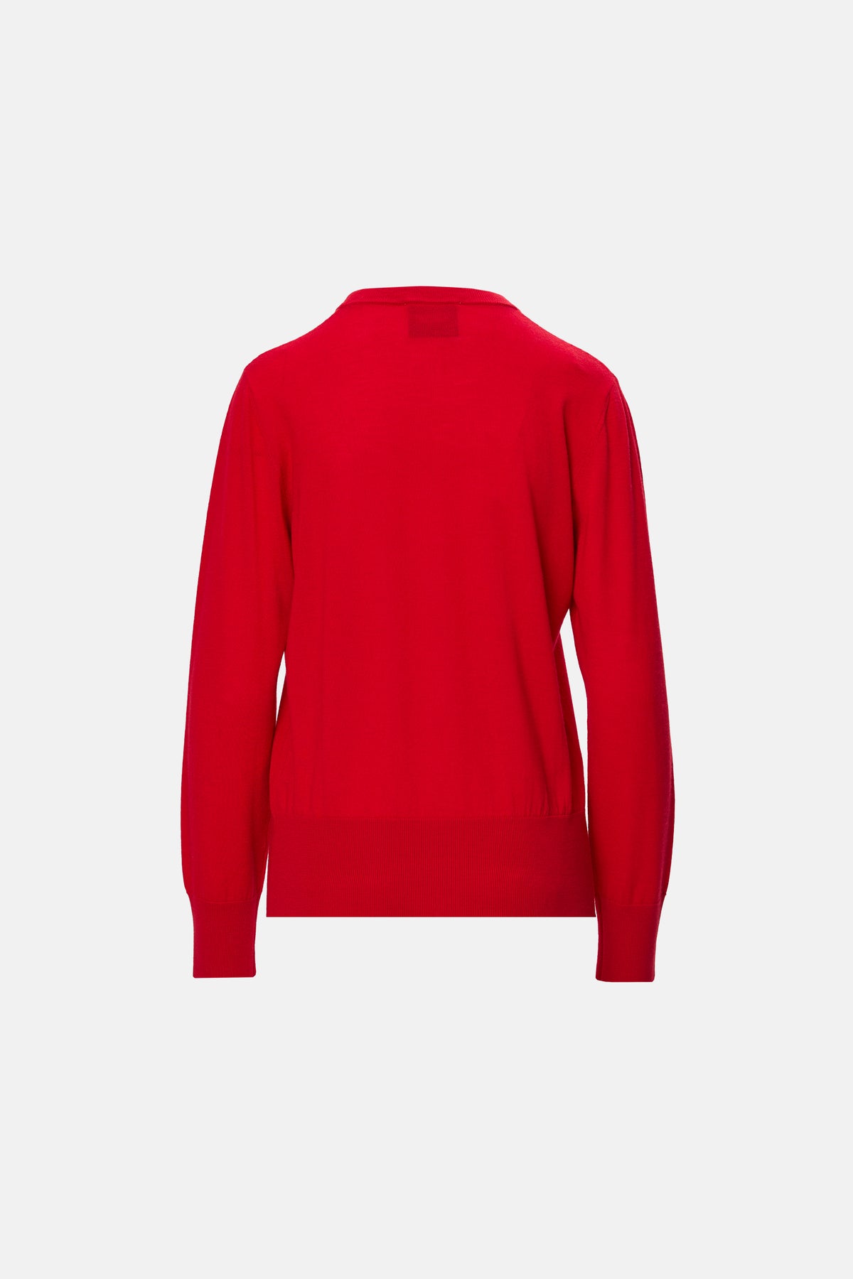 Embroidered Knit Cardigan in red