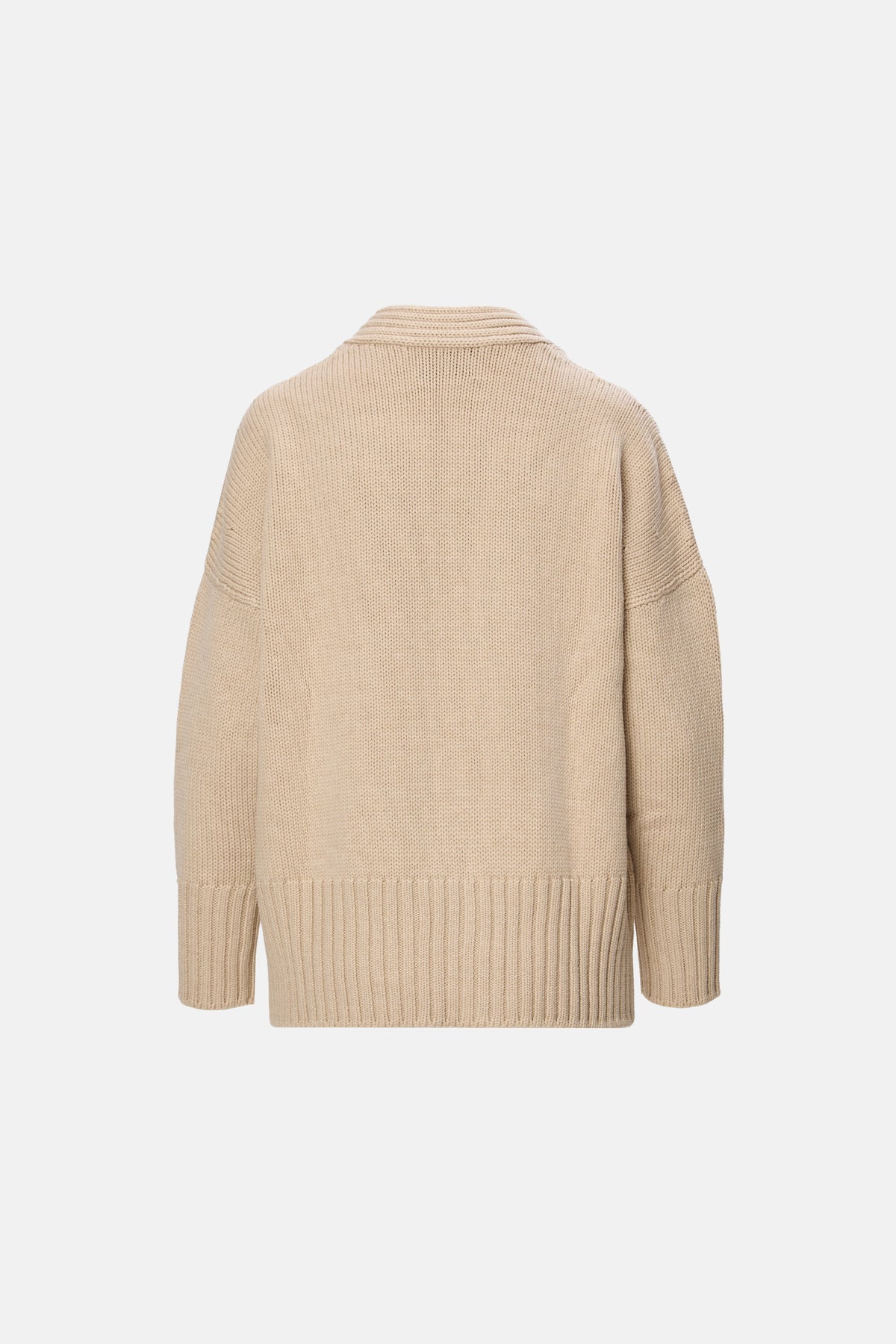 Cardigan oversized cu broderie bej