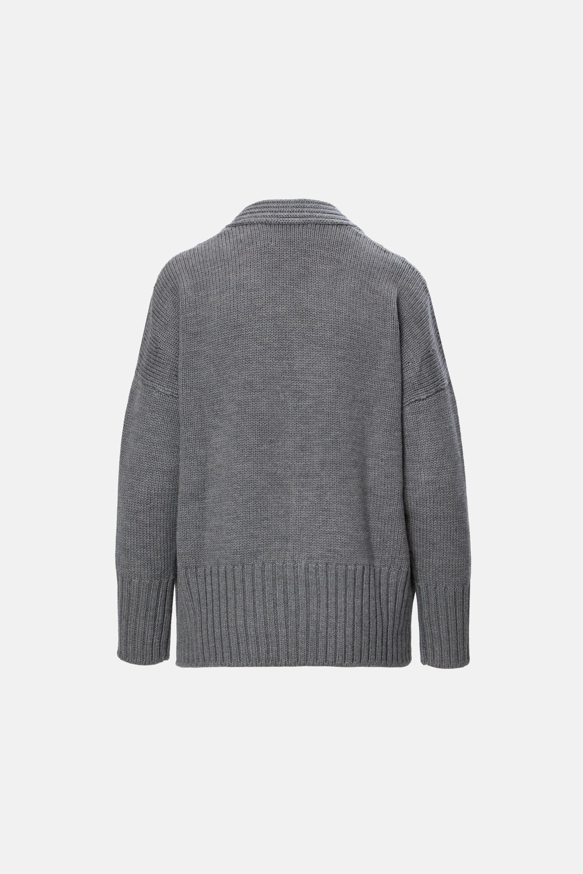 Cardigan oversized cu broderie gri