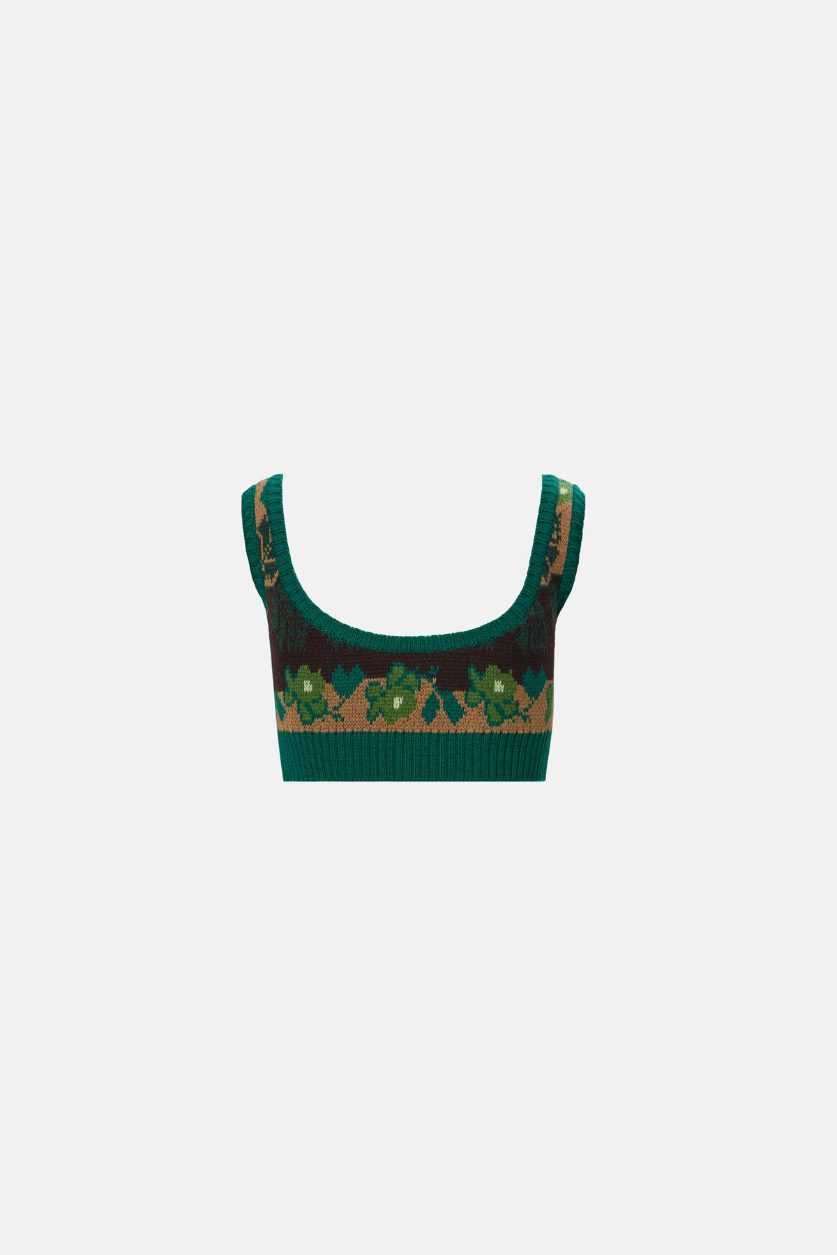 Bustieră tricotată jacquard verde