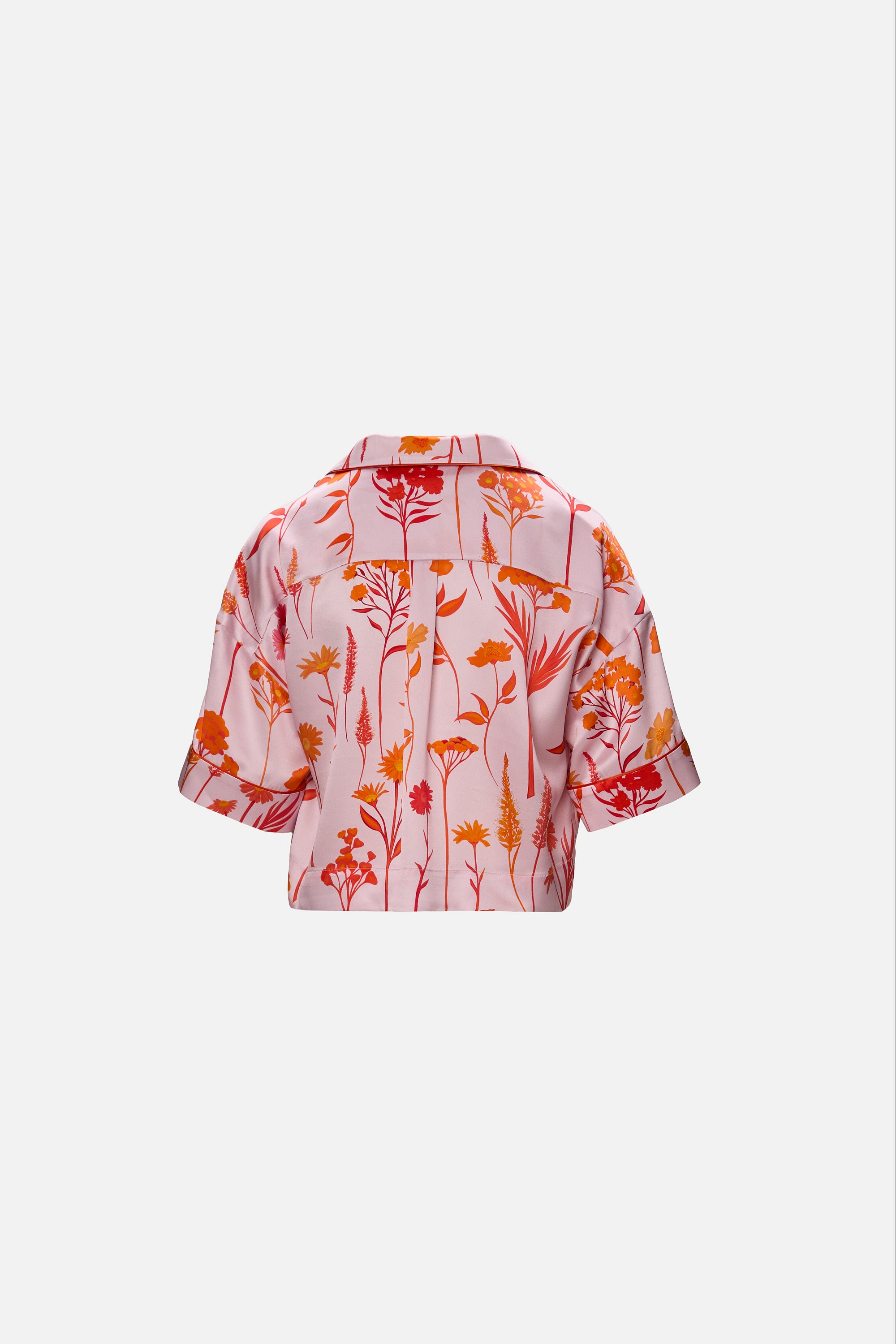 Cămașă Mătase Floral roz