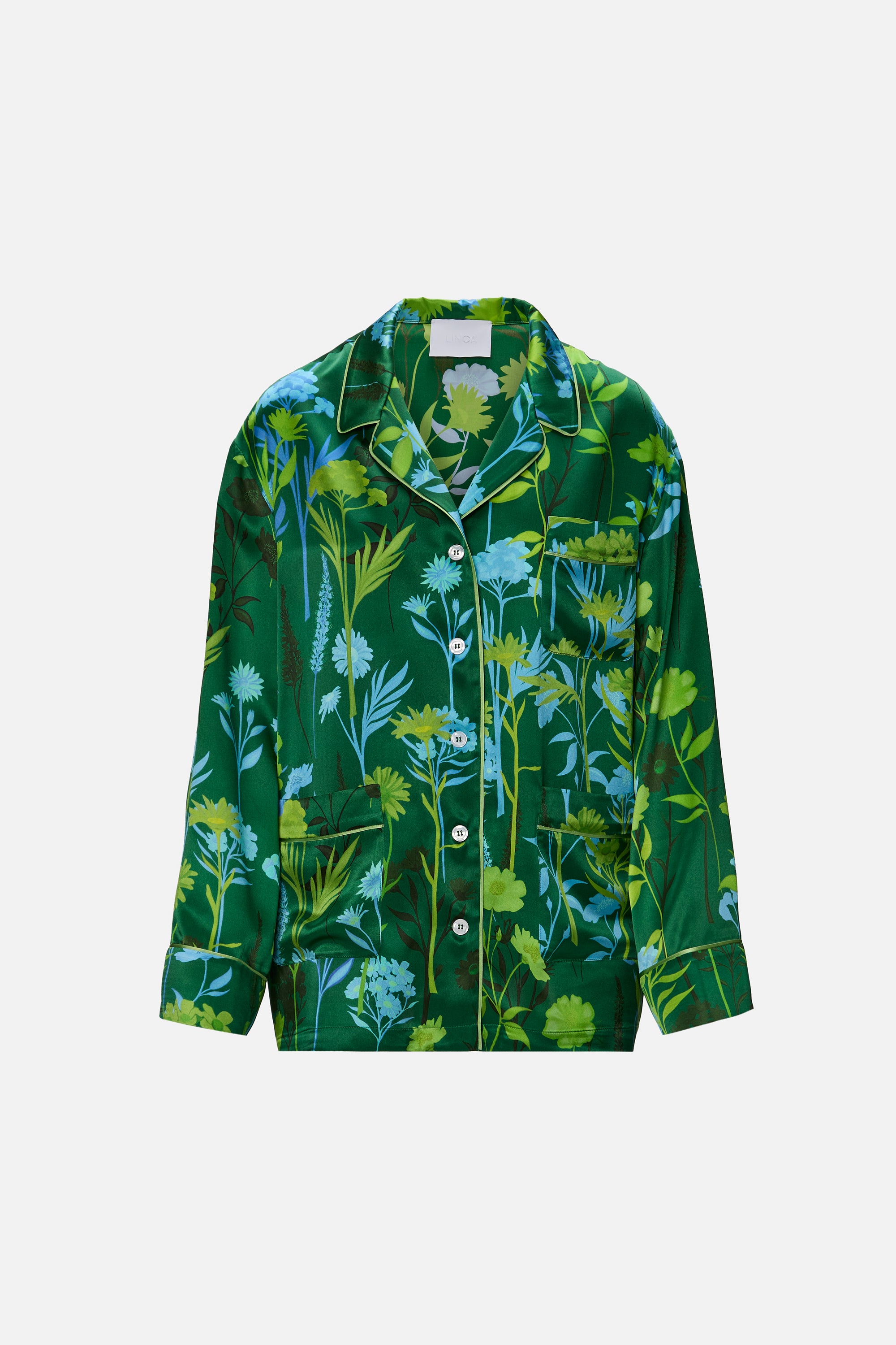 camasa matase florala verde