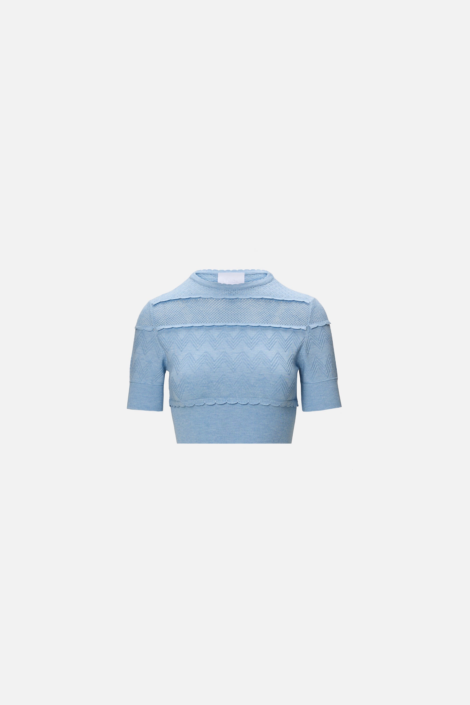 Crop top tricotat bleu