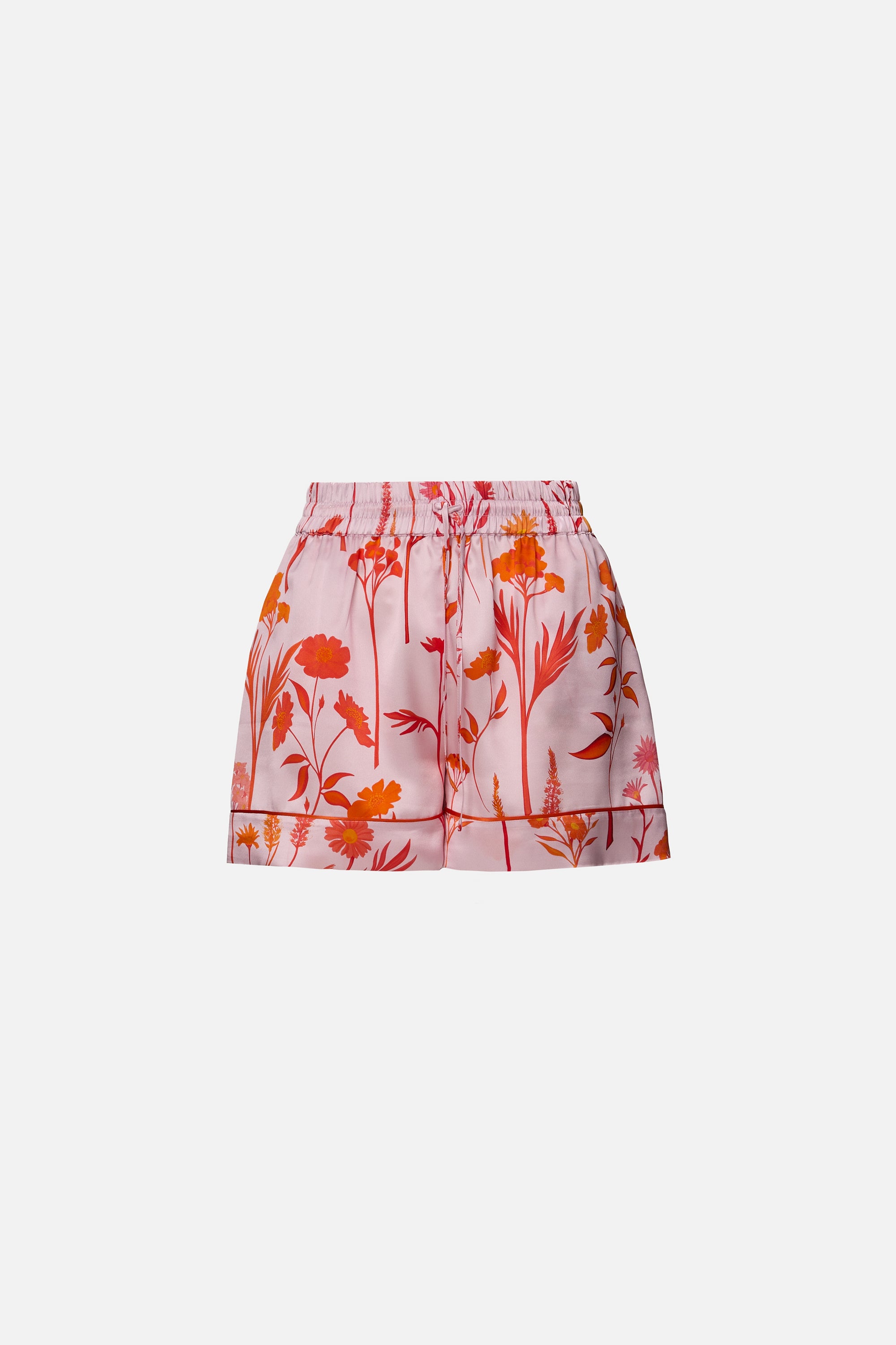 Short Mătase floral roz