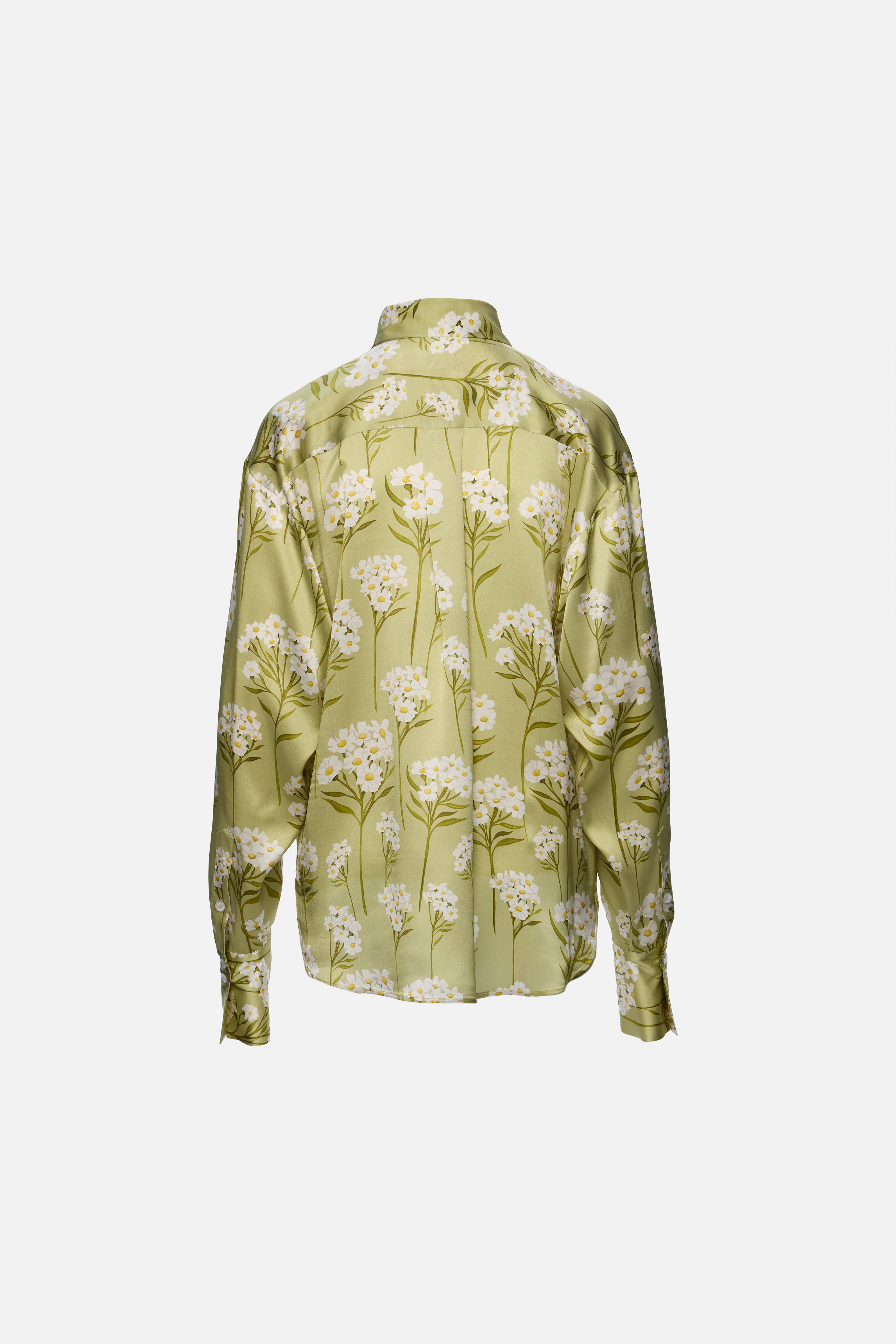Daisy print silk shirt