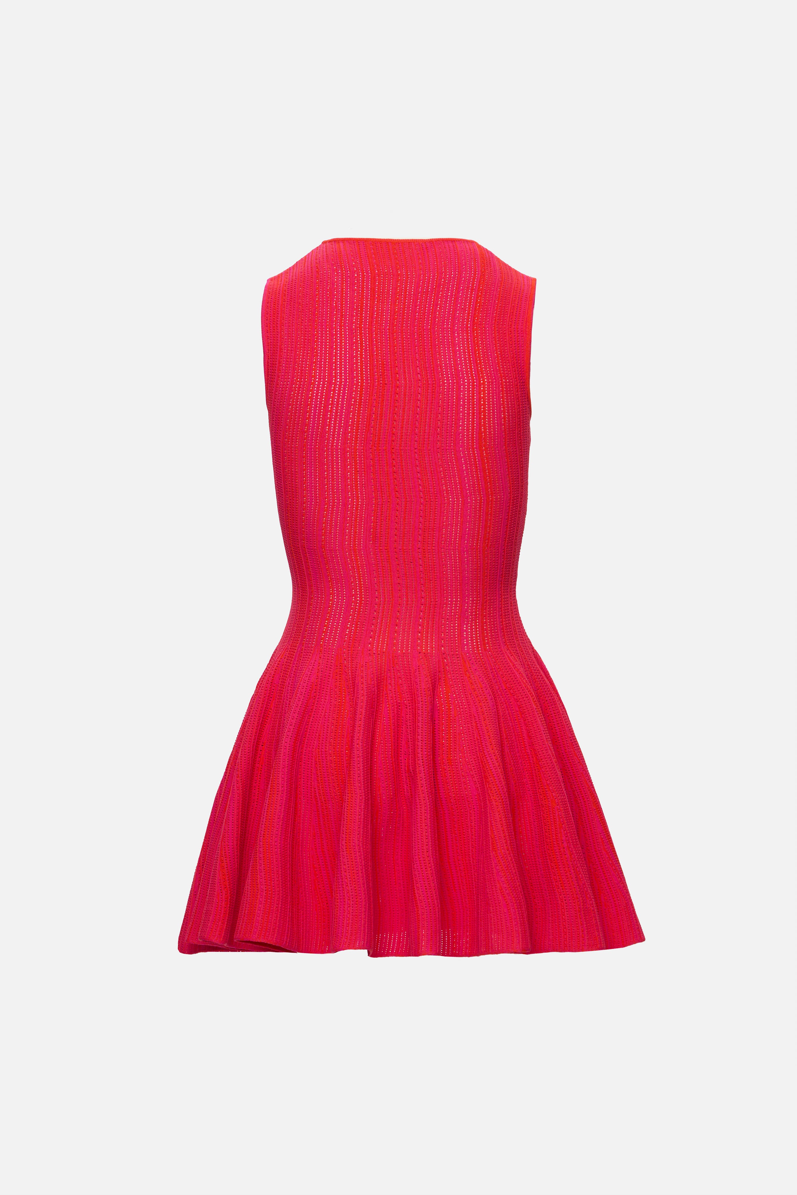 mixed orange and fuchsia knitted dress