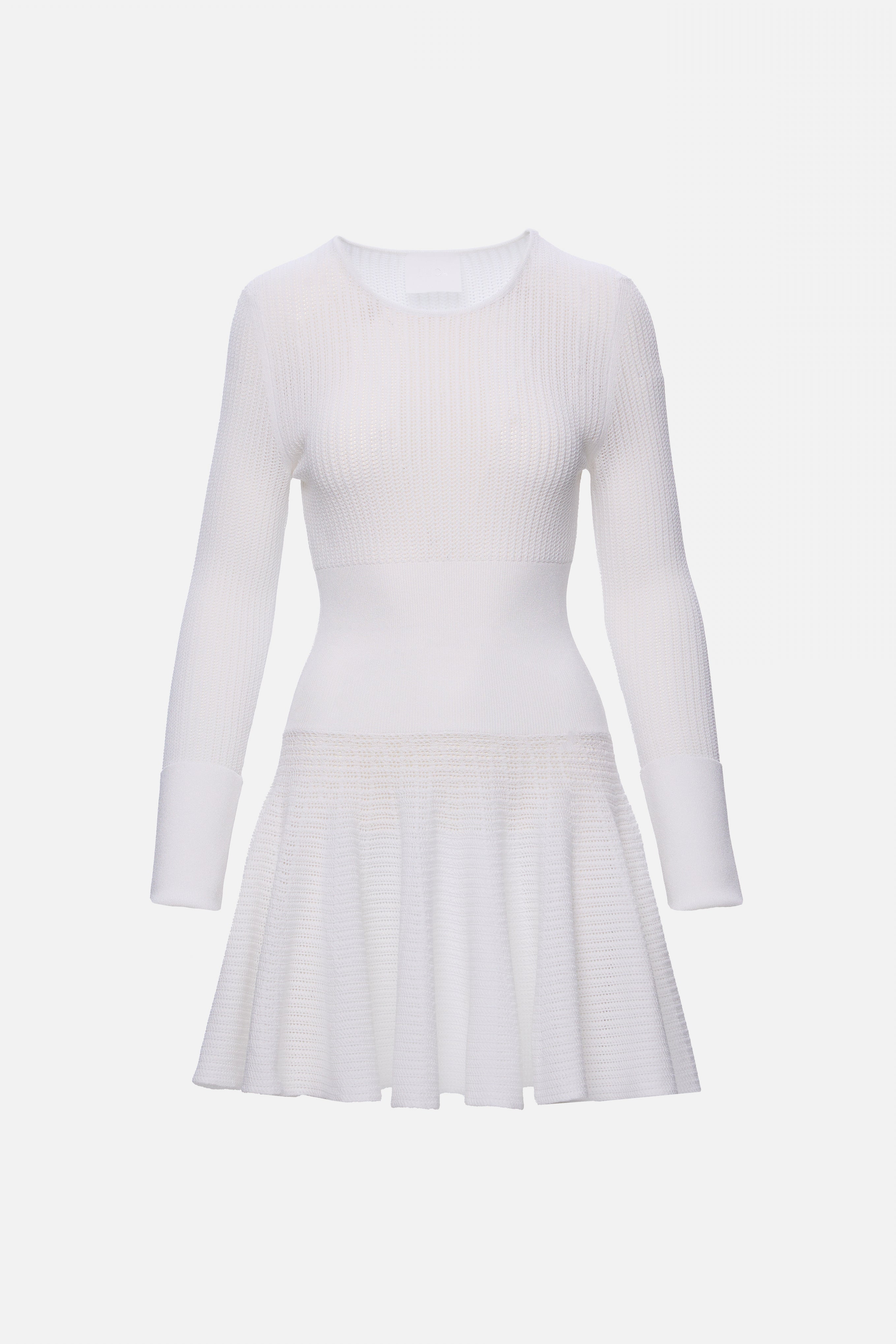 White knitted crochet dress