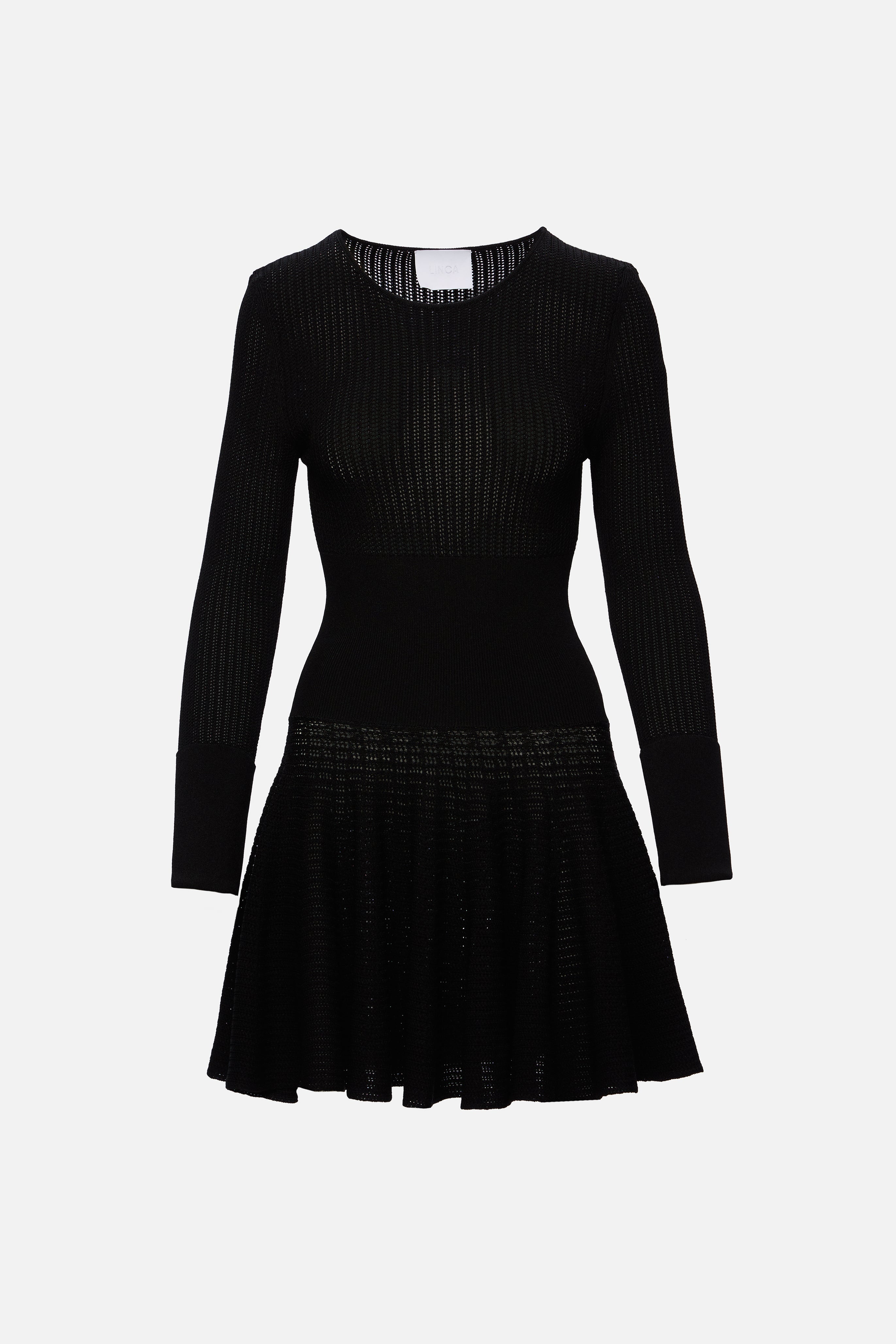 Black knitted crochet dress