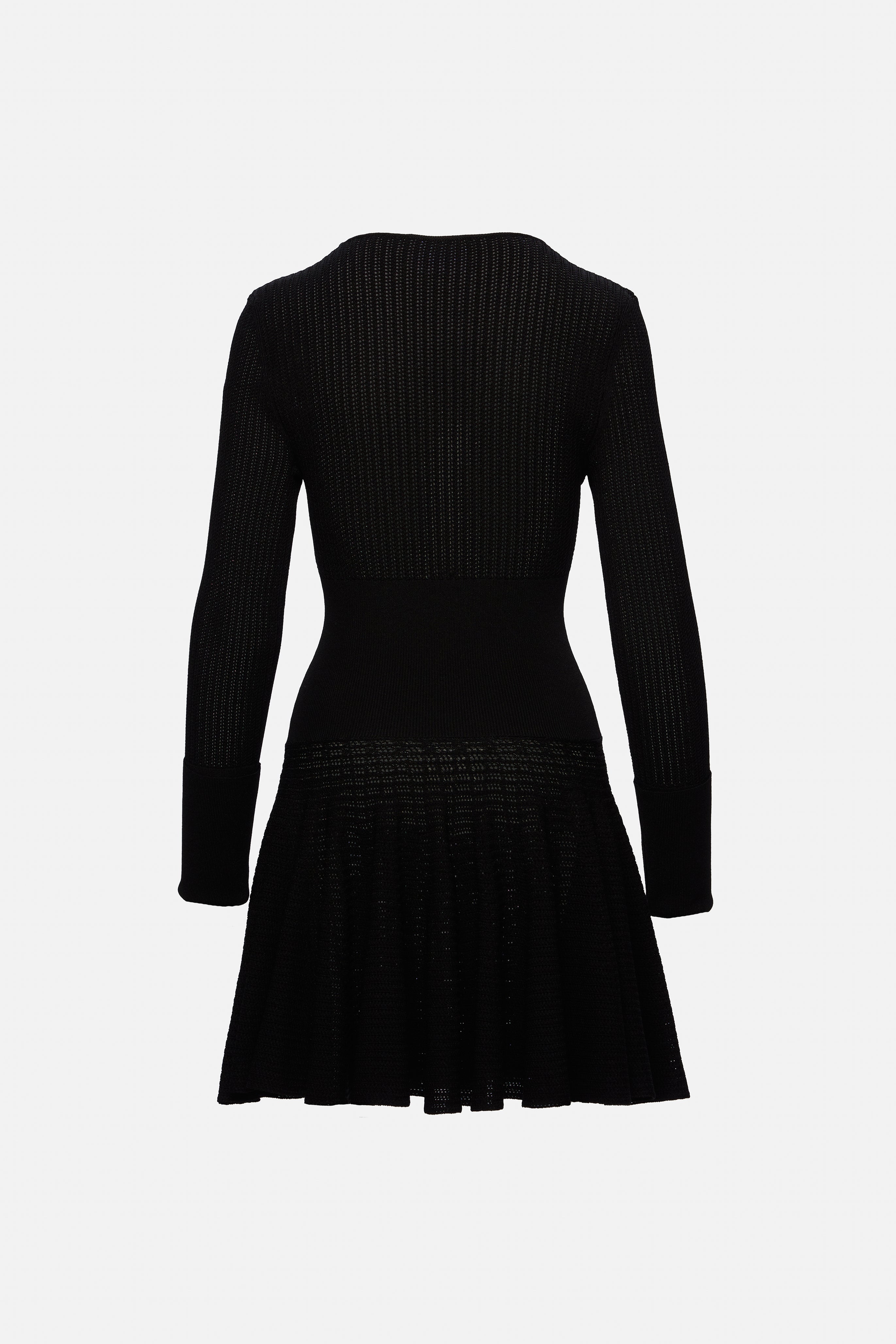 Black knitted crochet dress