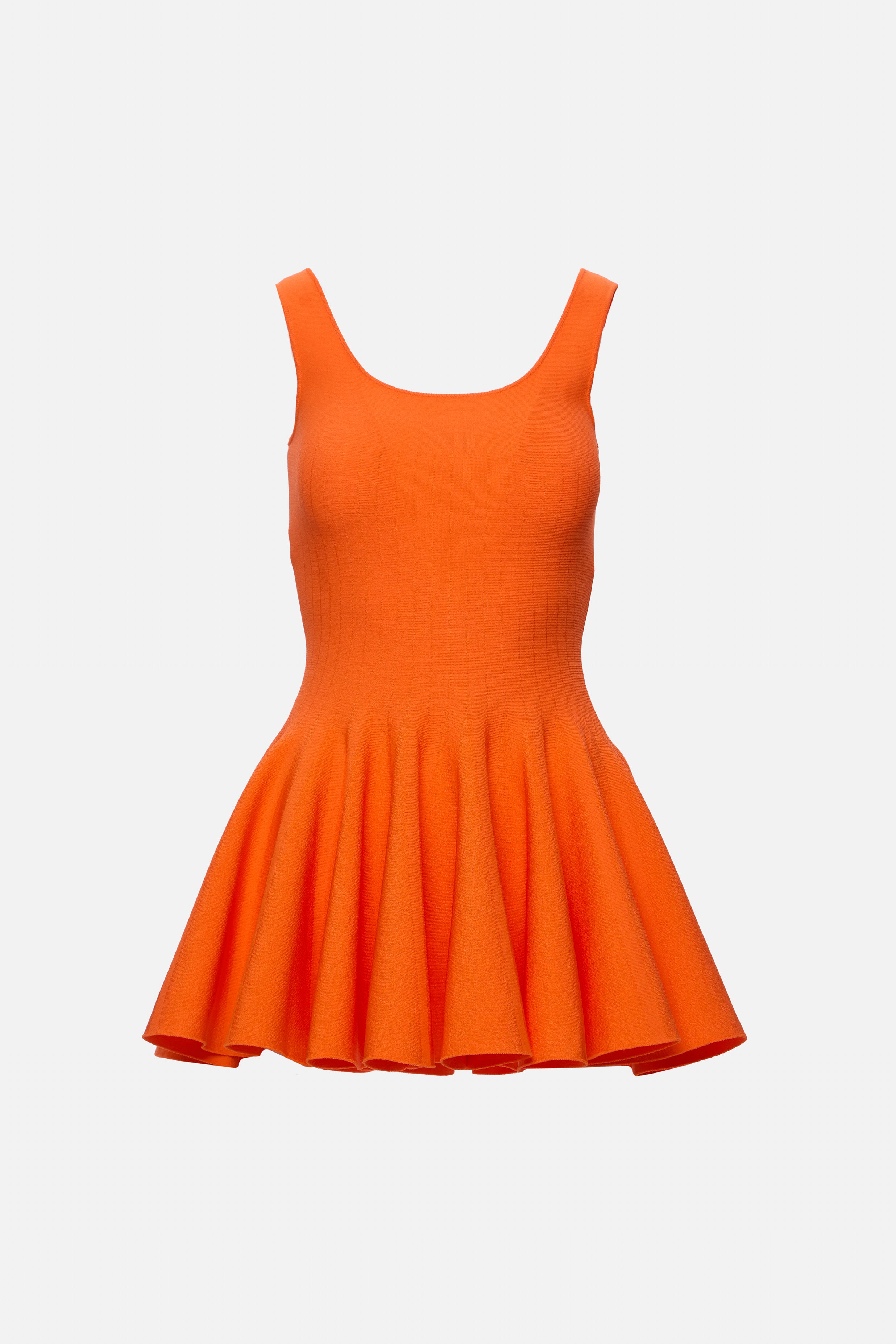 orange knitted tank dress