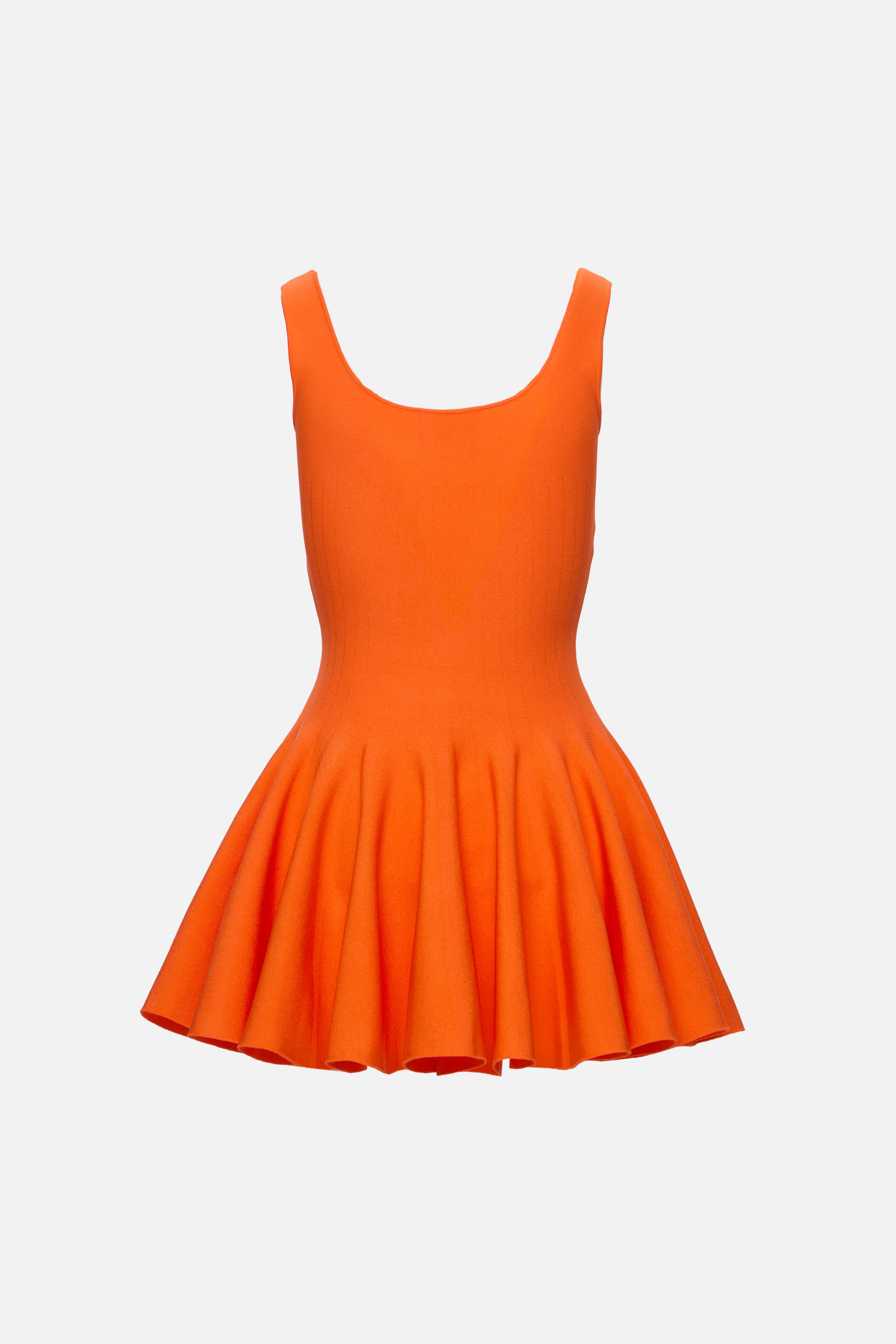 orange knitted tank dress