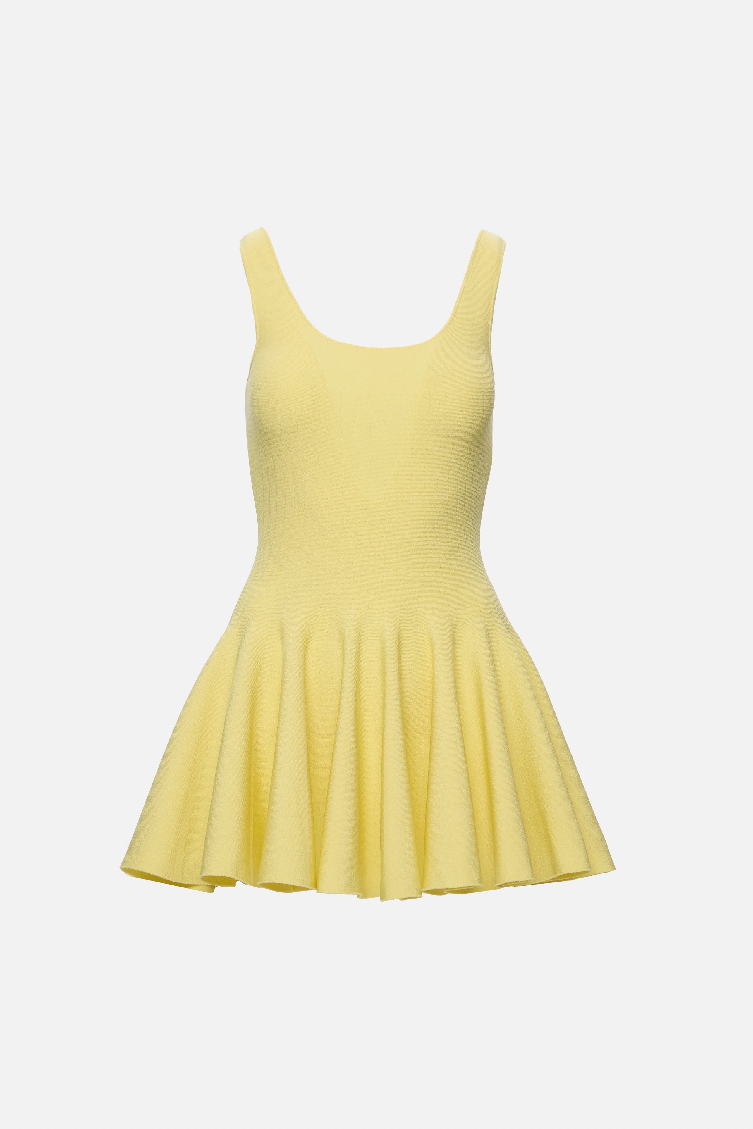 Yellow knitted tank dress