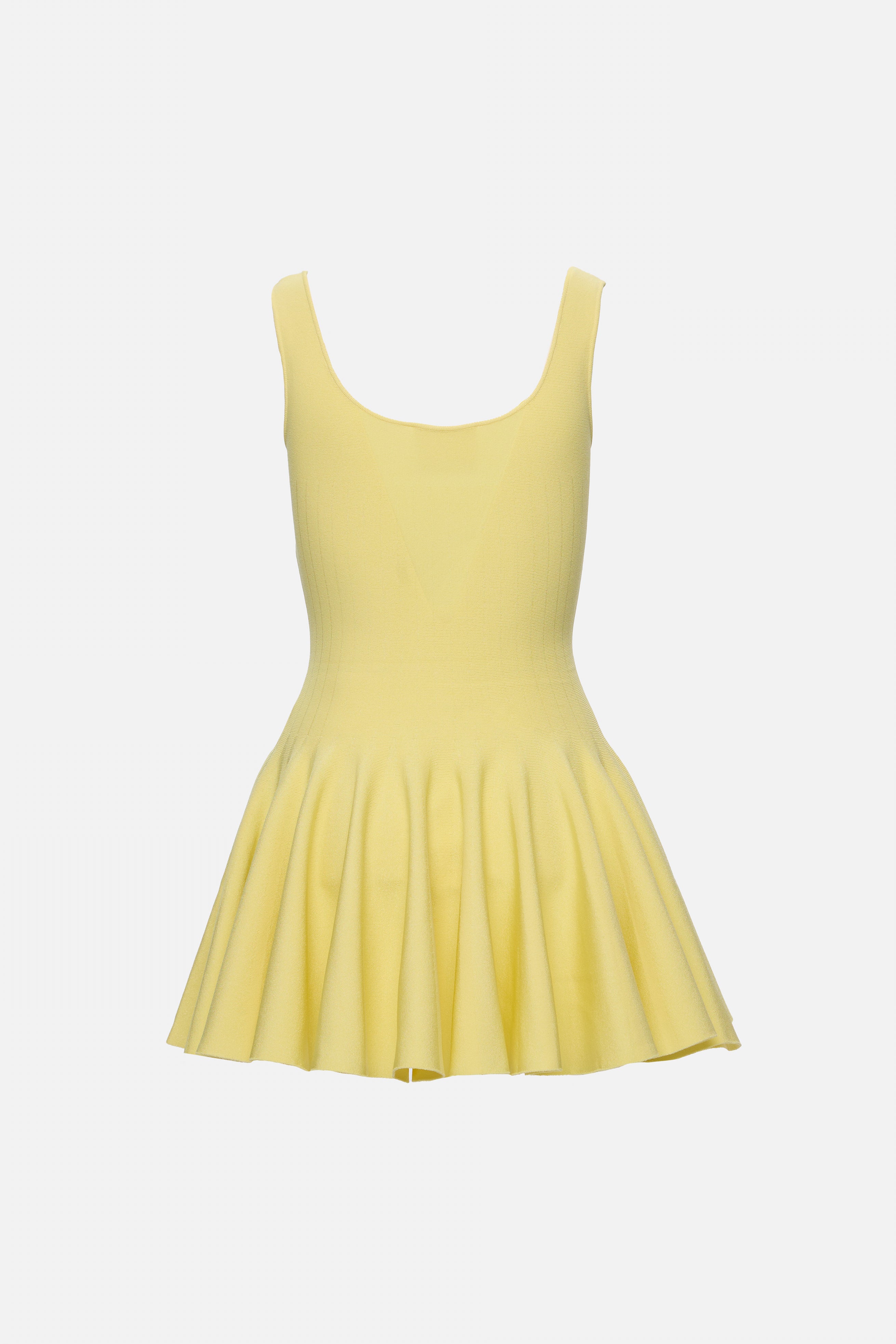 Yellow knitted tank dress