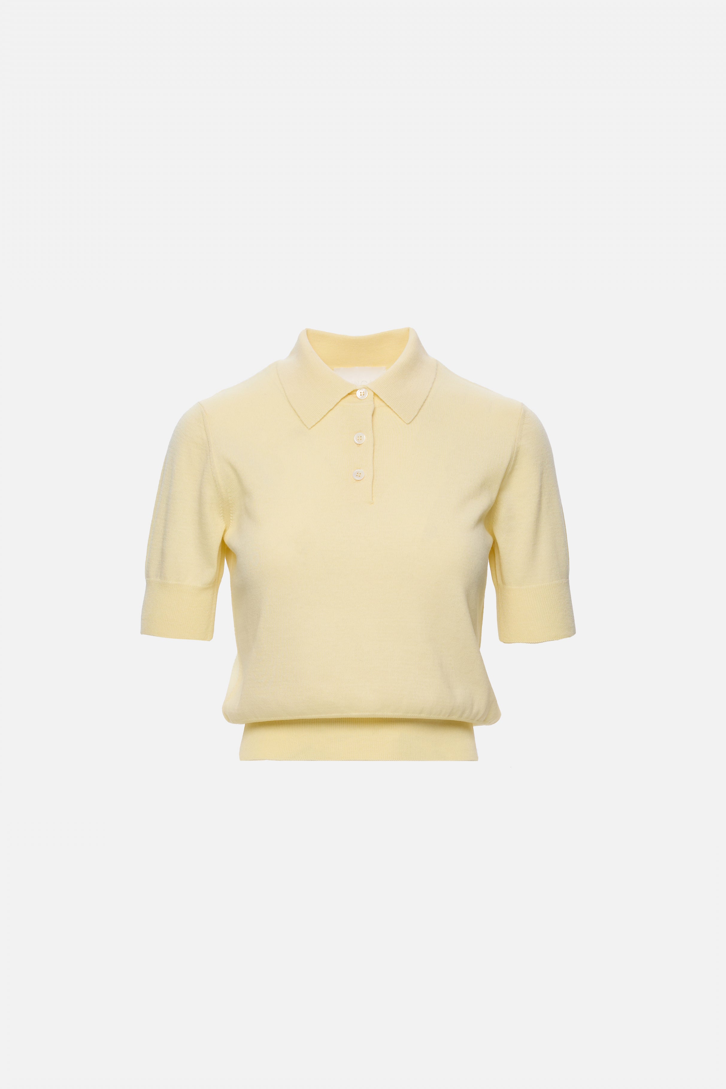 polo cashmere cu bumbac galben