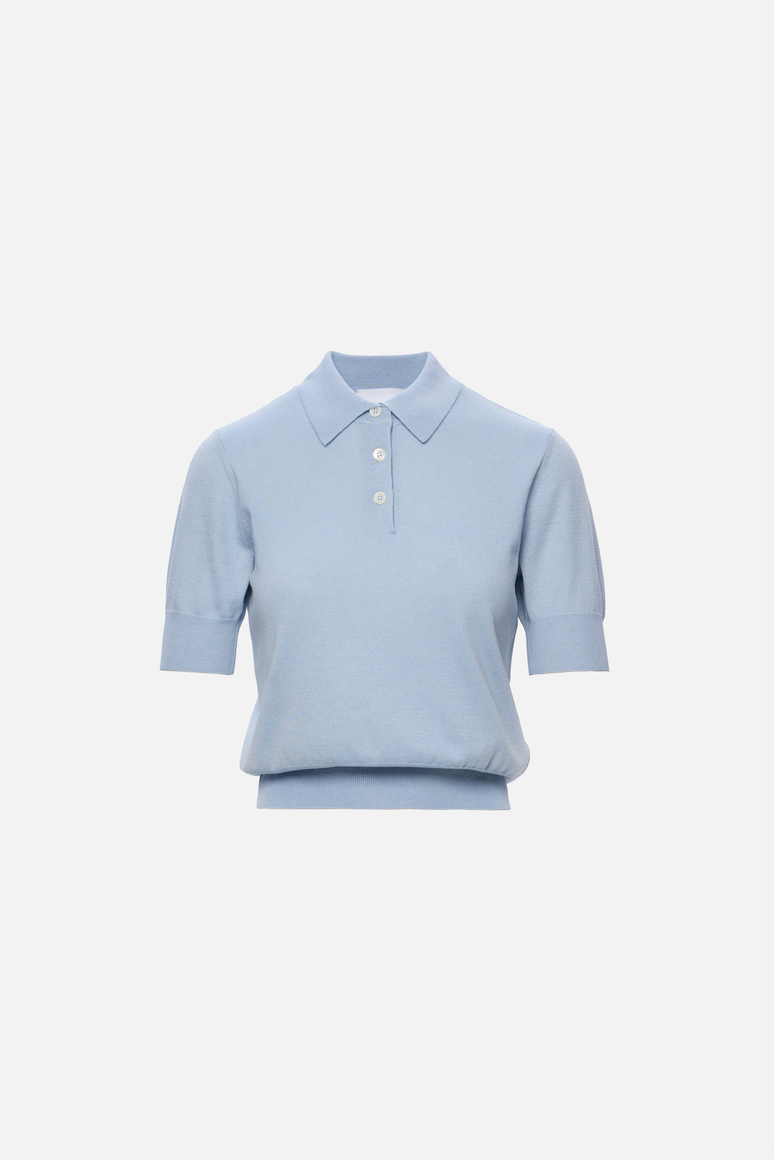 Cashmere and cotton light blue polo