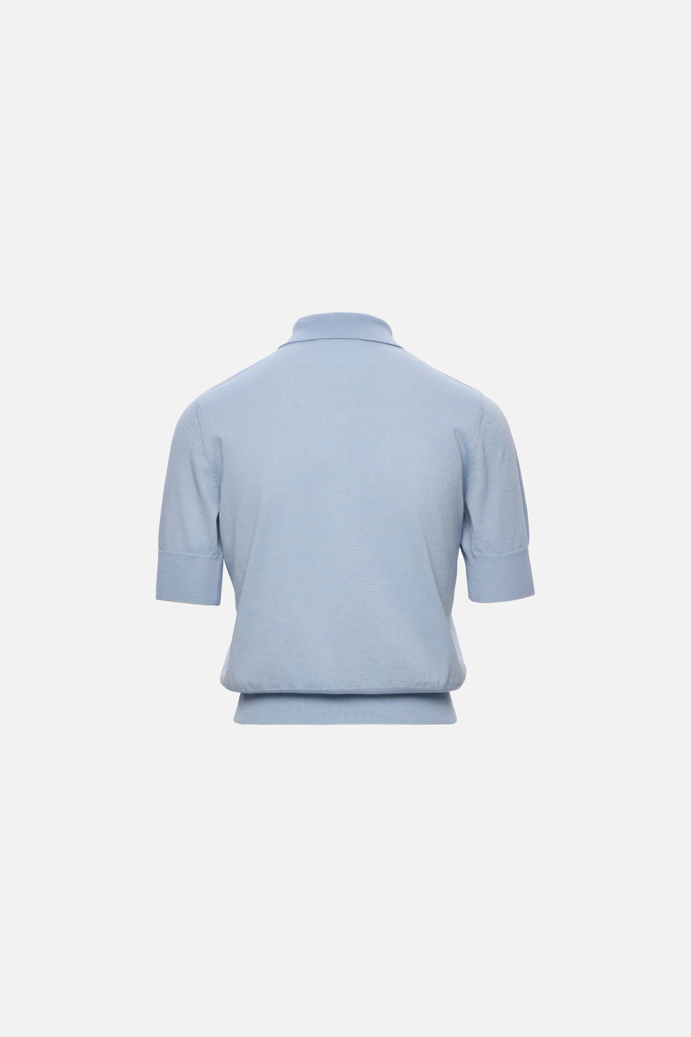Cashmere and cotton light blue polo