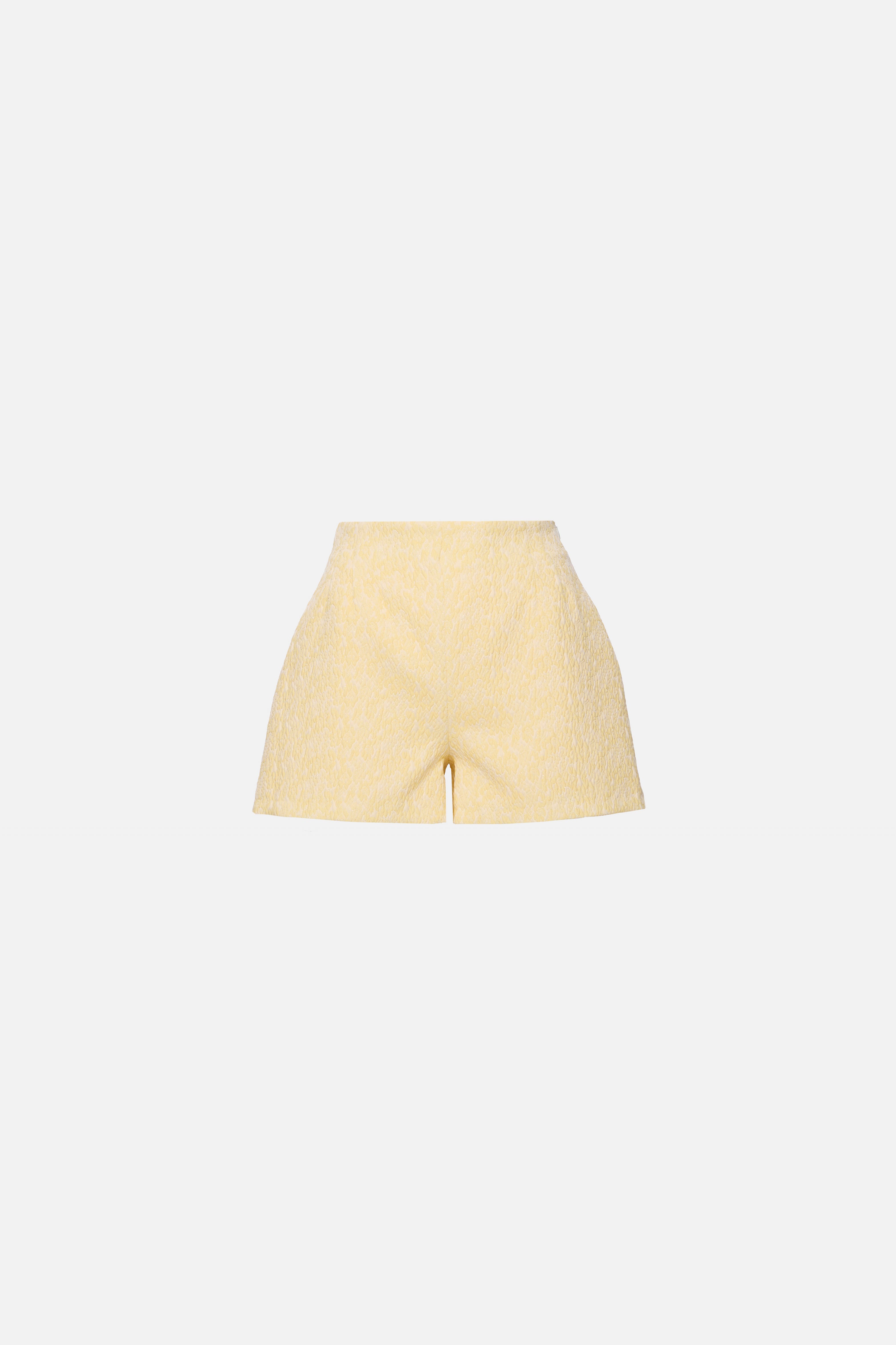 Yellow Jacquard shorts