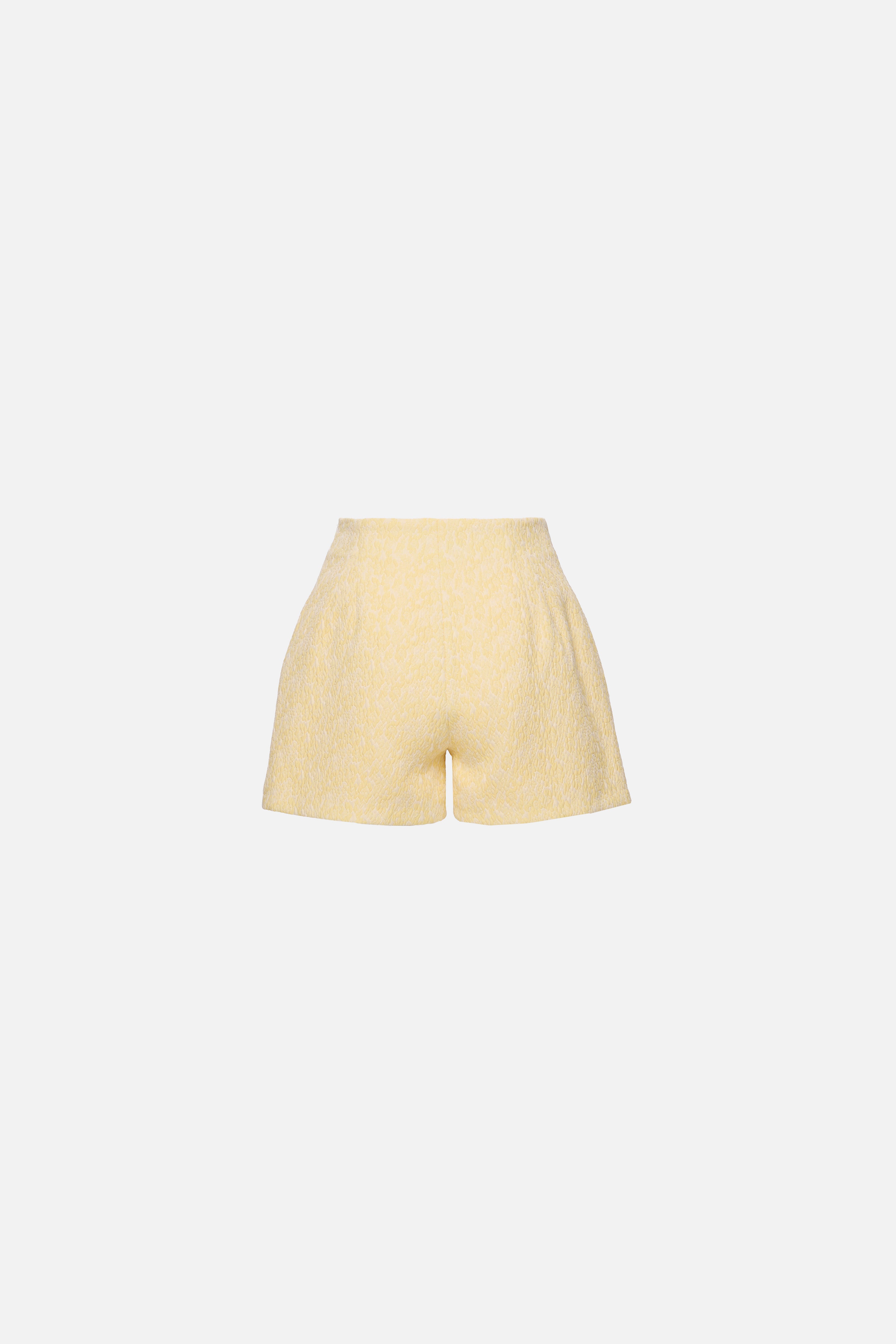 Yellow Jacquard shorts