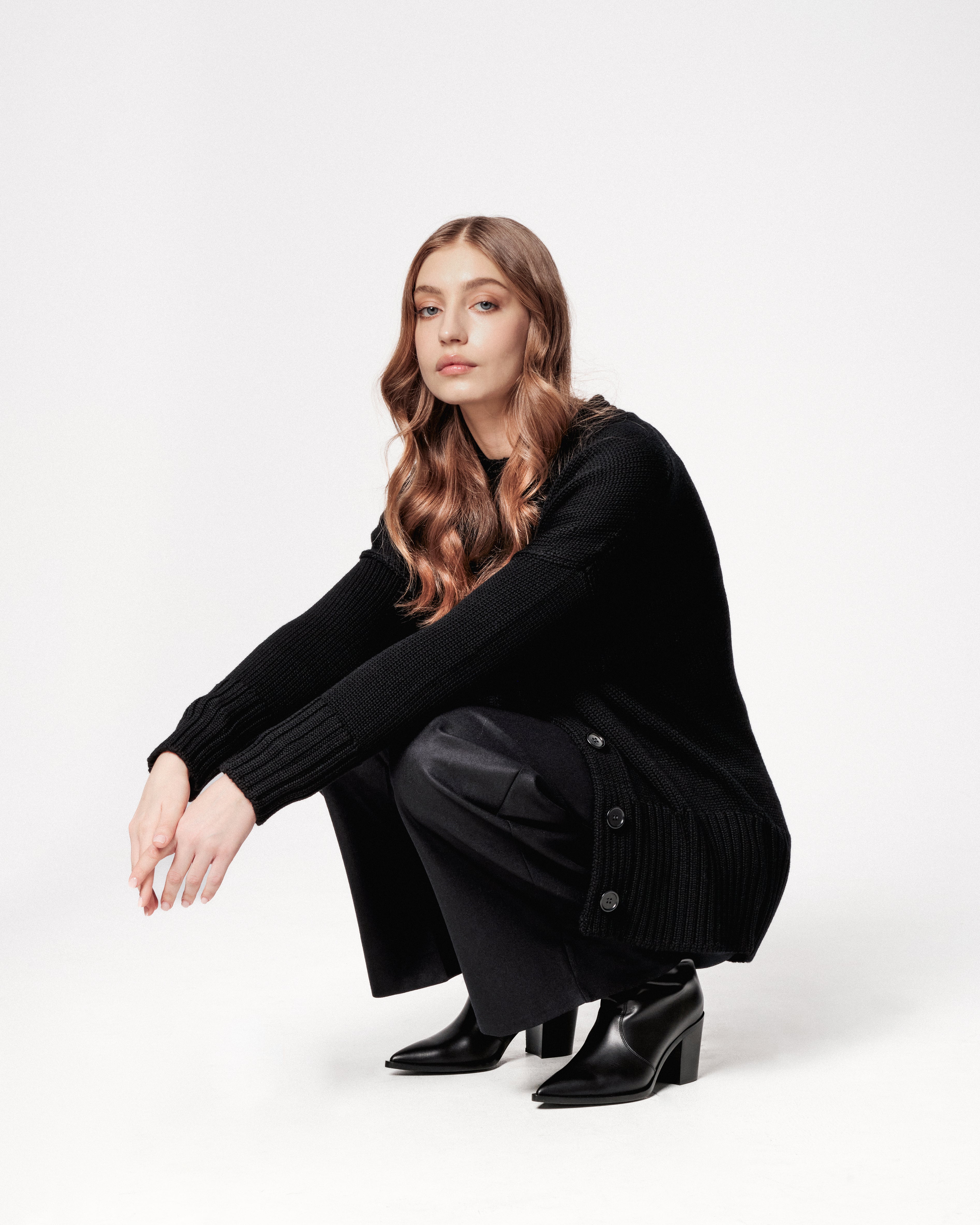 CARDIGAN OVERSIZED LANA VIRGINA NEGRU