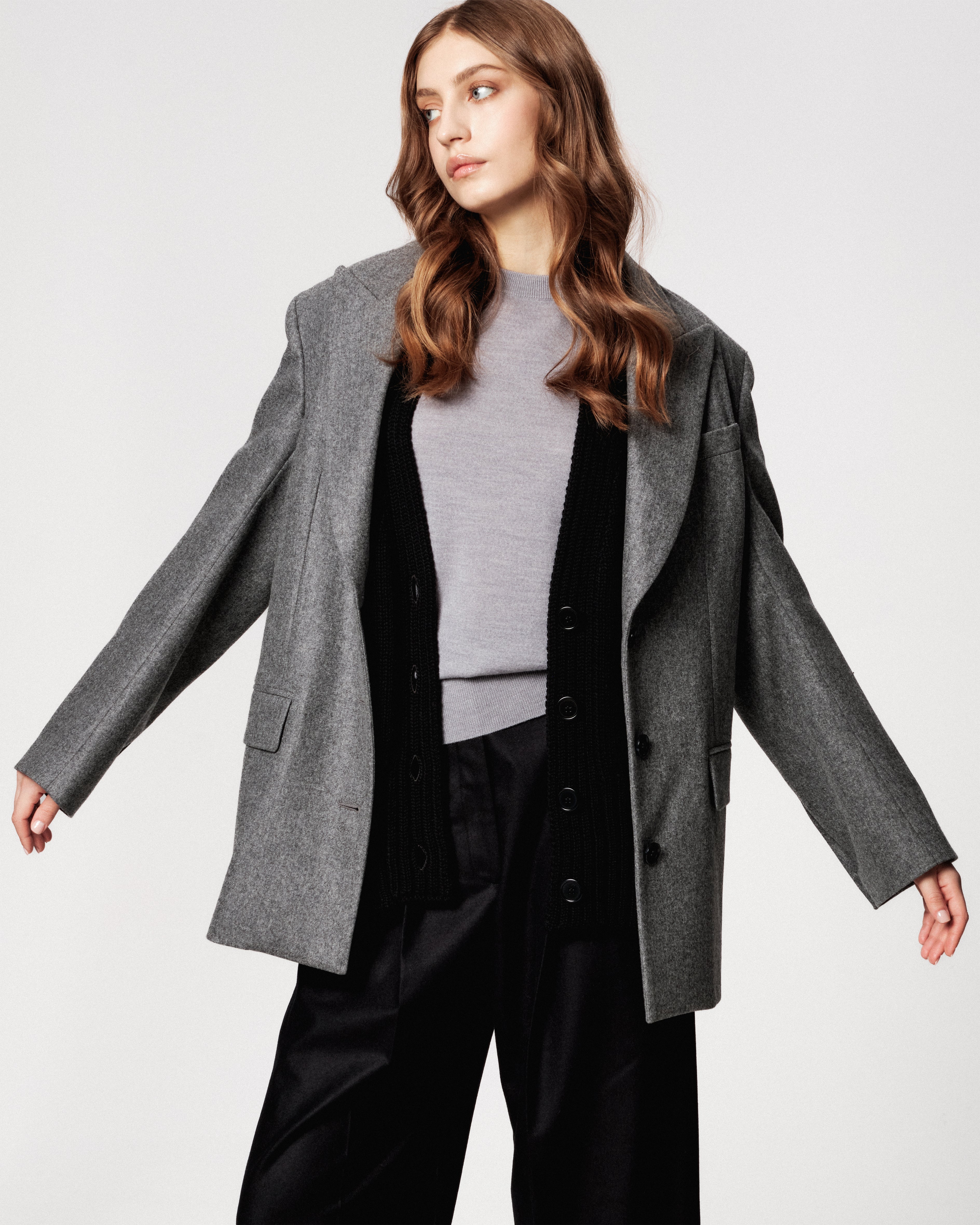 CARDIGAN OVERSIZED LANA VIRGINA NEGRU