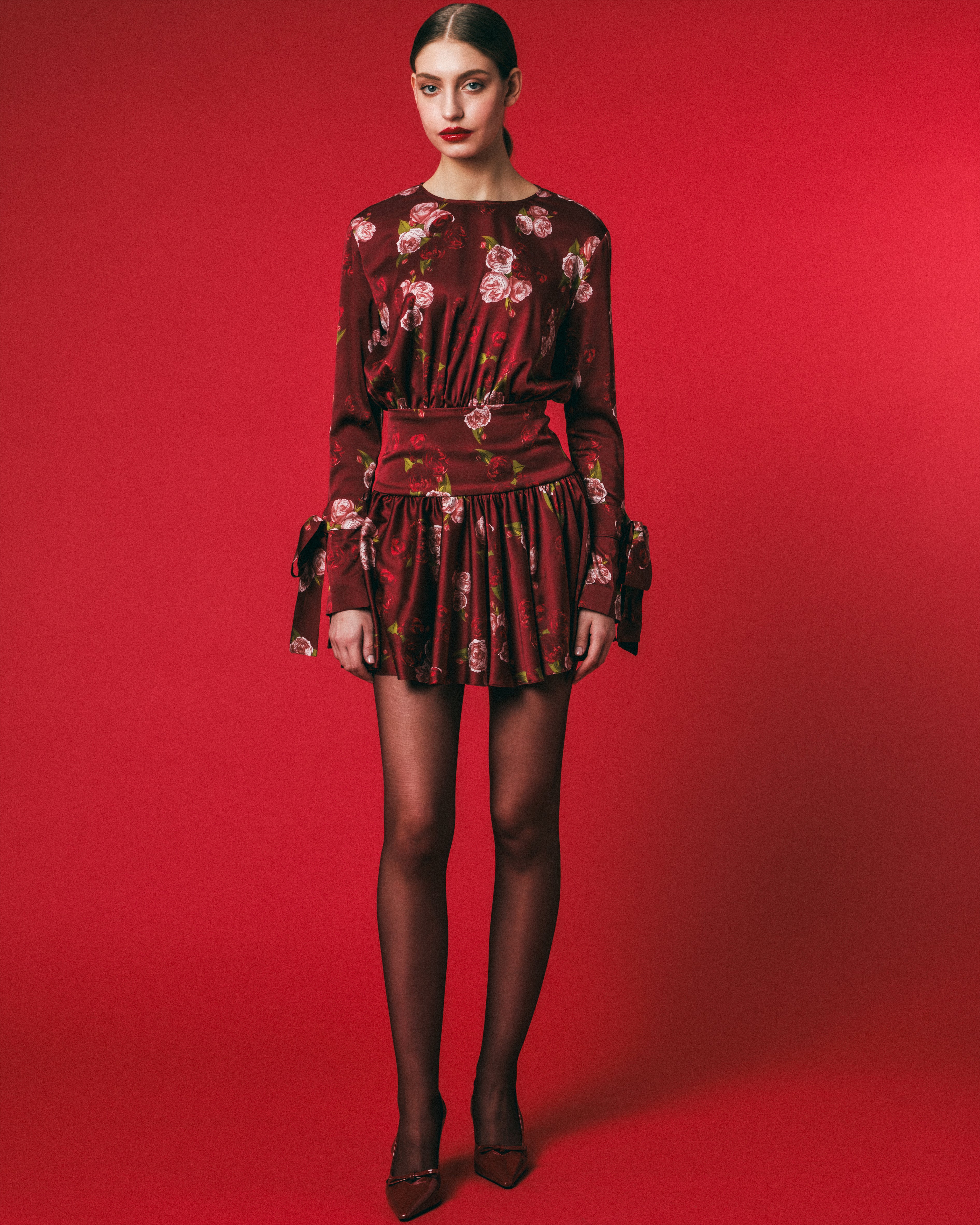 Rochie Burgundy Flori