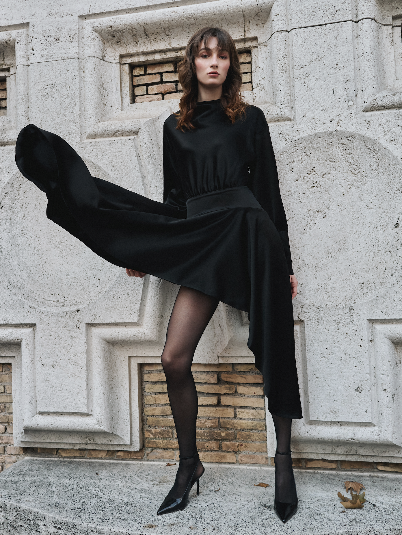 Rochie astimetrică neagră