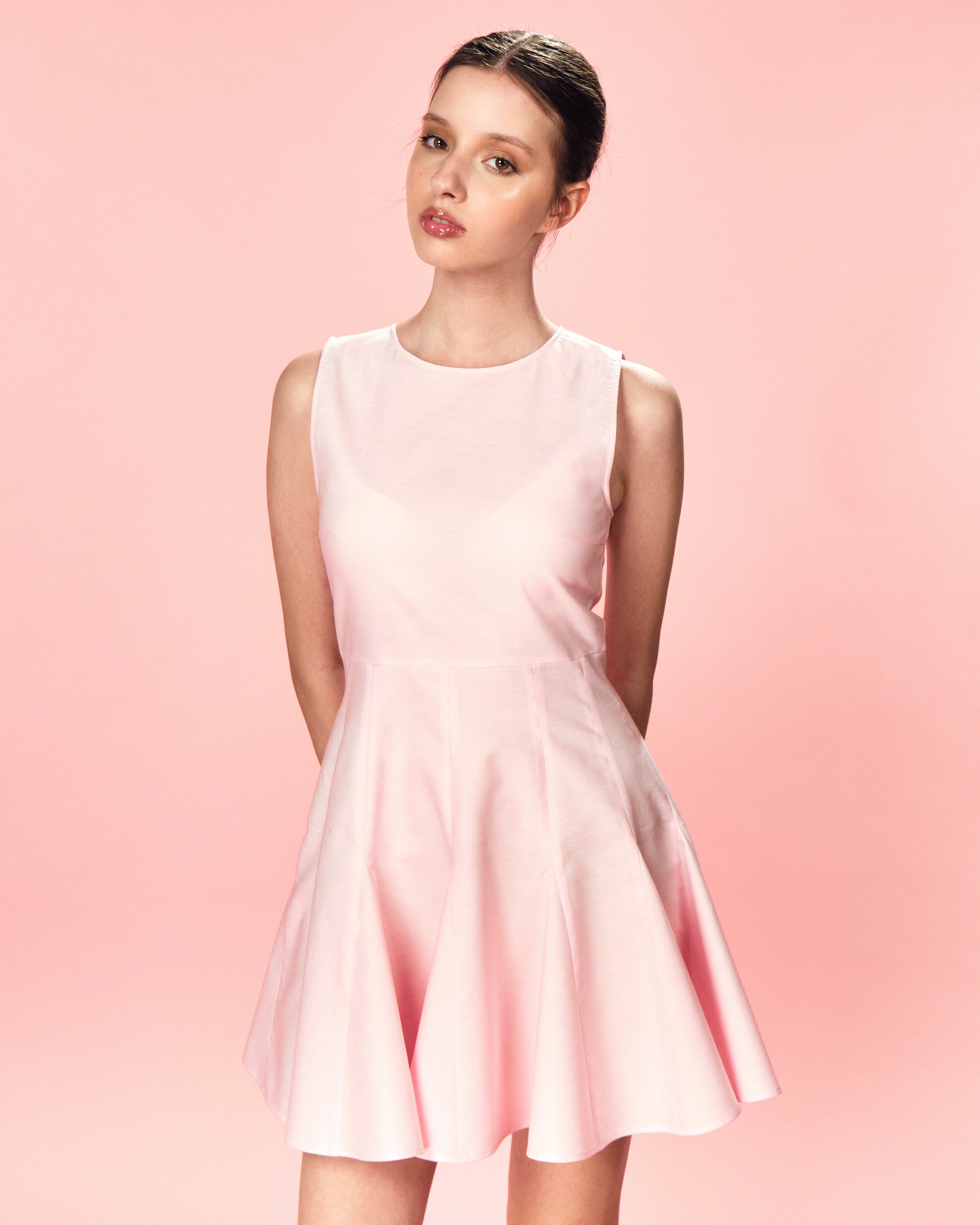 rochie poplin roz