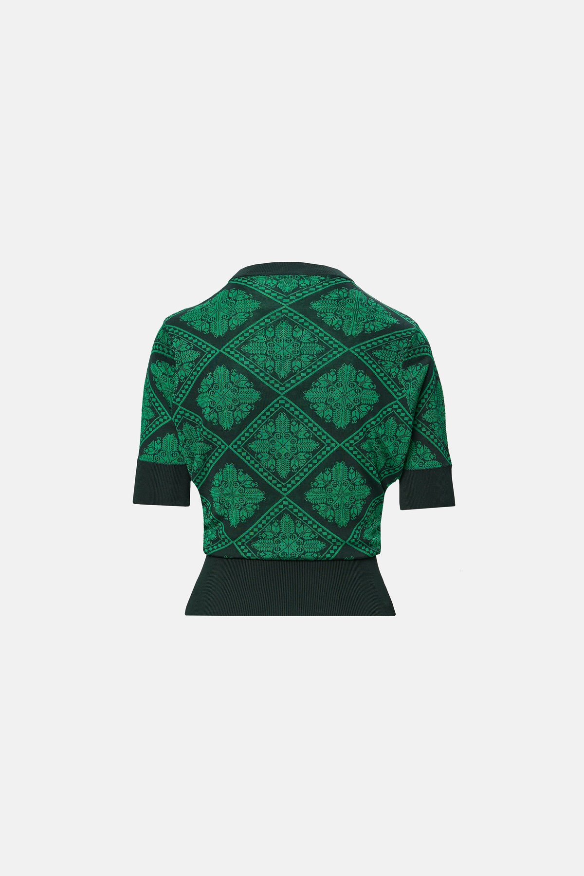 Jacquard Knit Top in forest green 