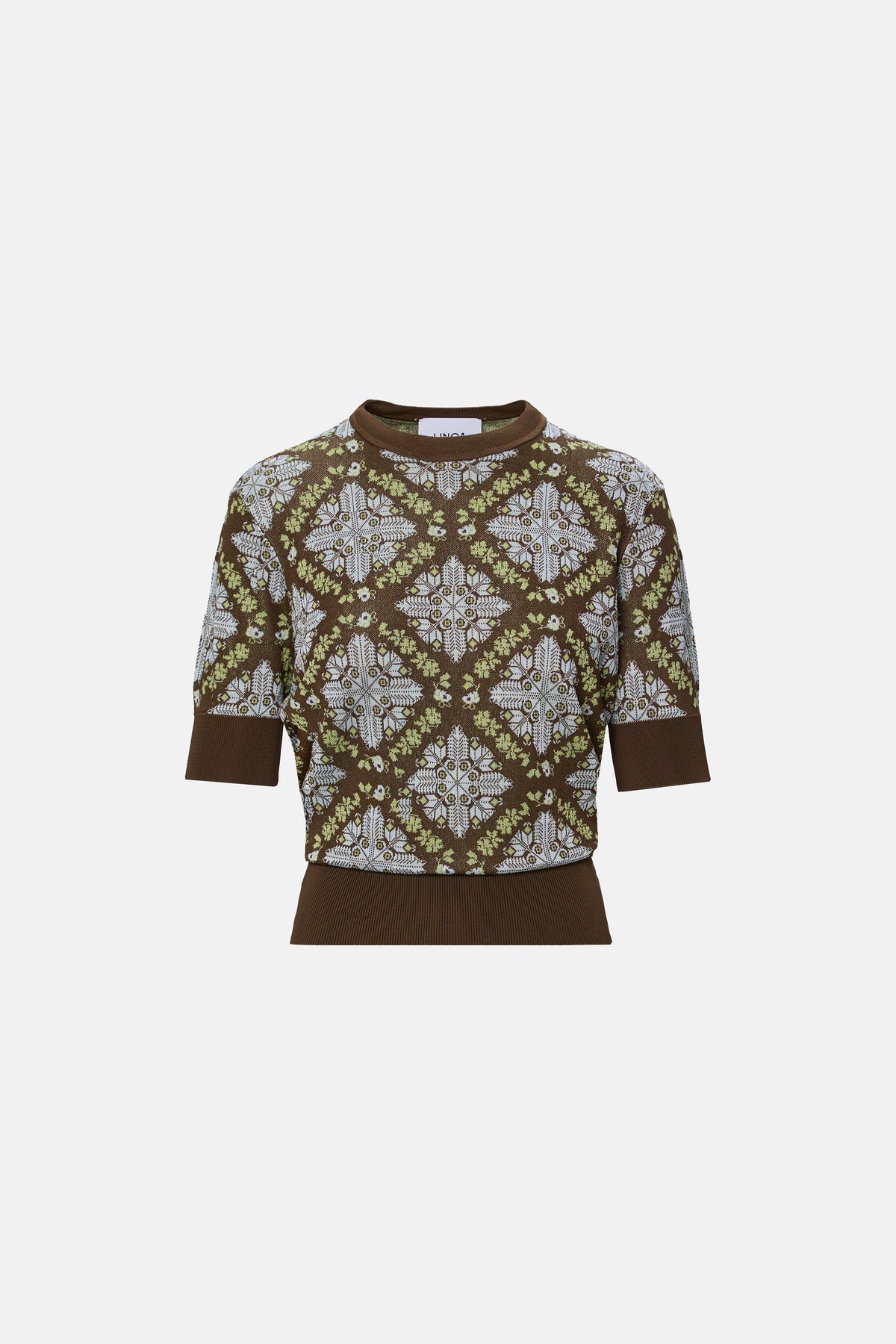 Jacquard Knit Top in brown