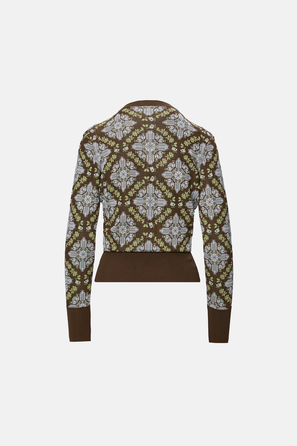 Cardigan tricotat jacquard maro