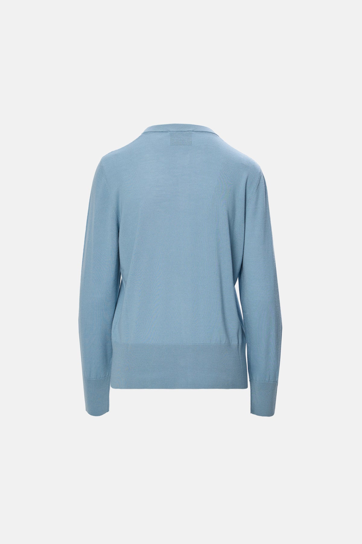 Cardigan lână virgină cu broderie bleu