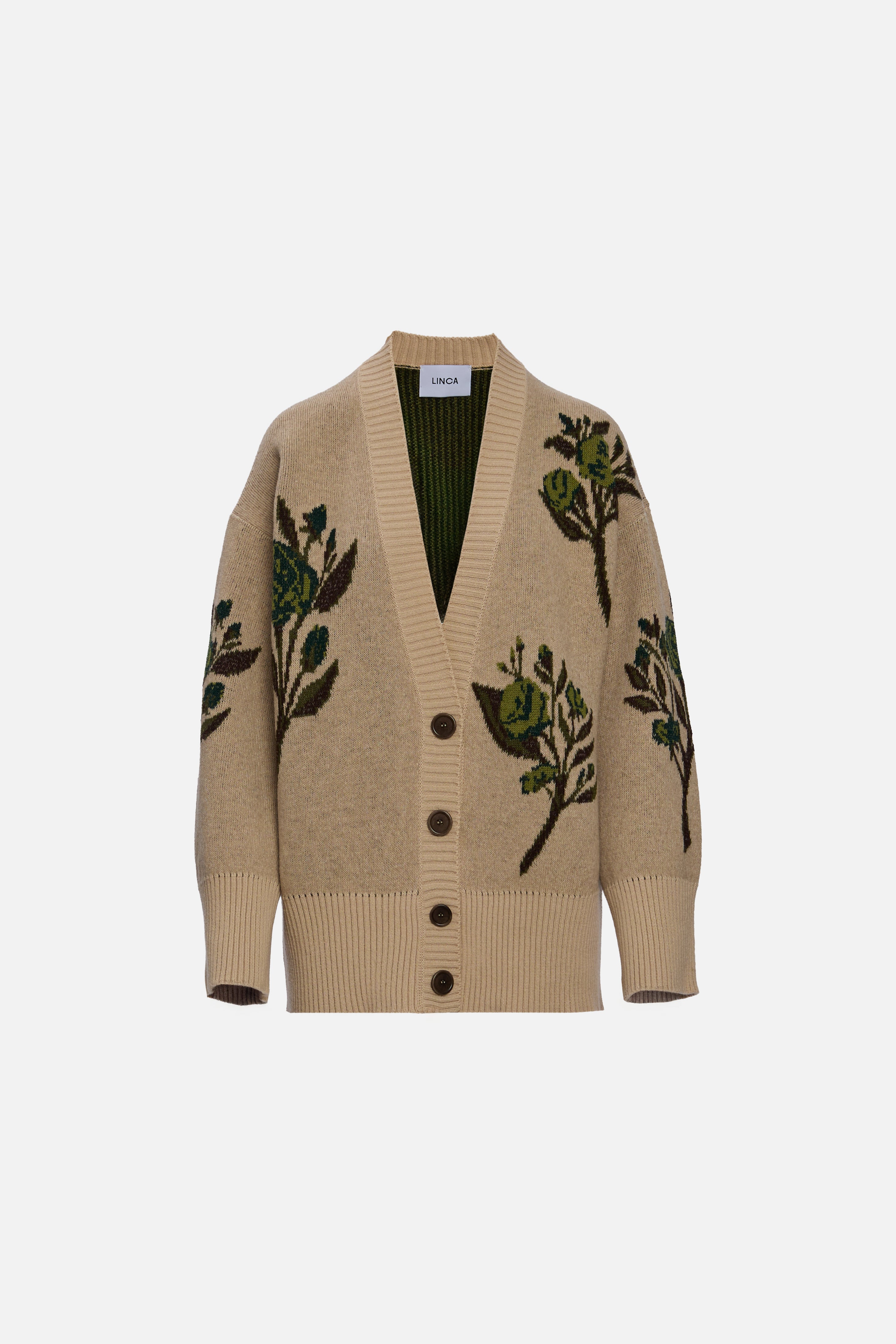 Cardigan jacquard bej