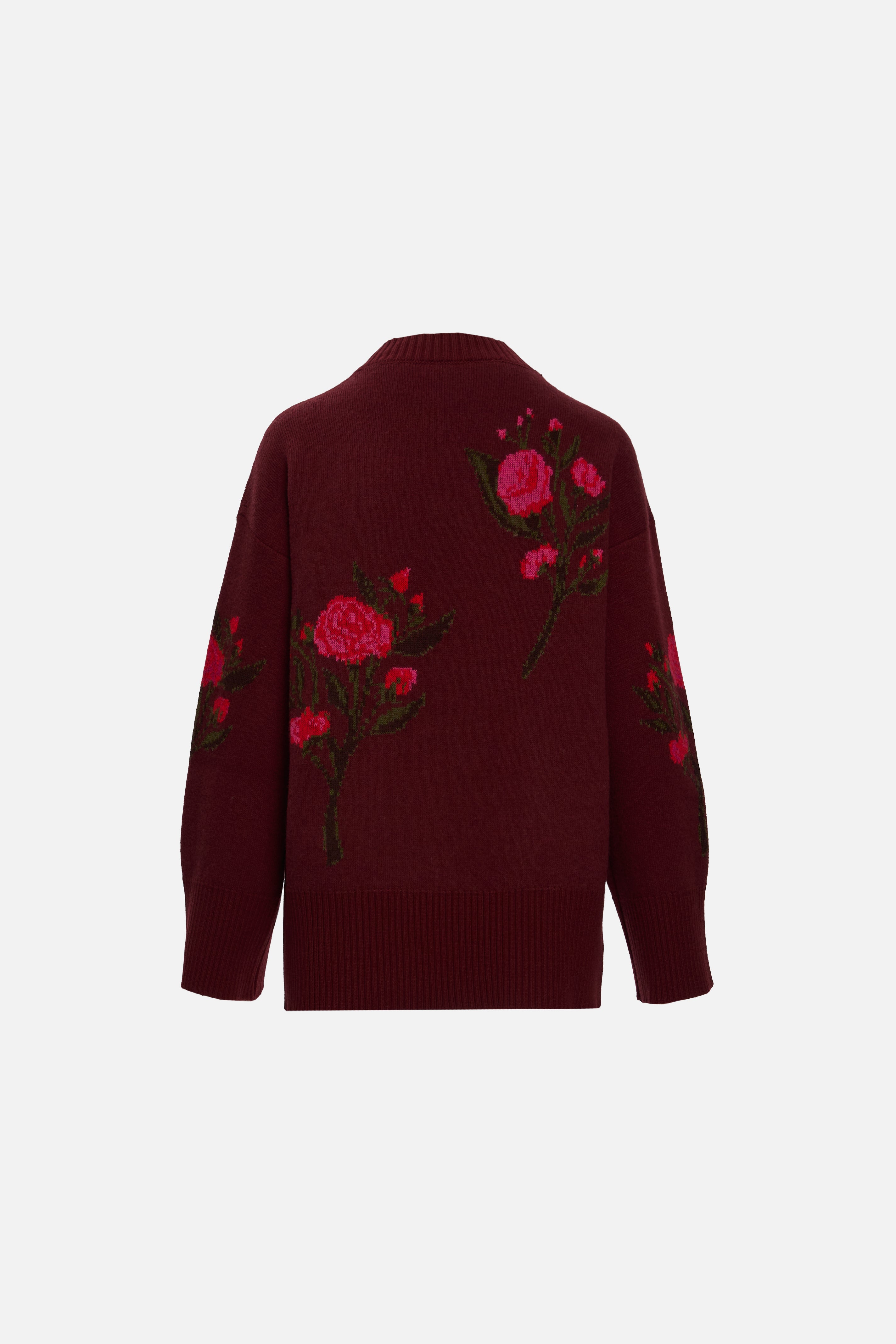Cardigan jacquard burgundy