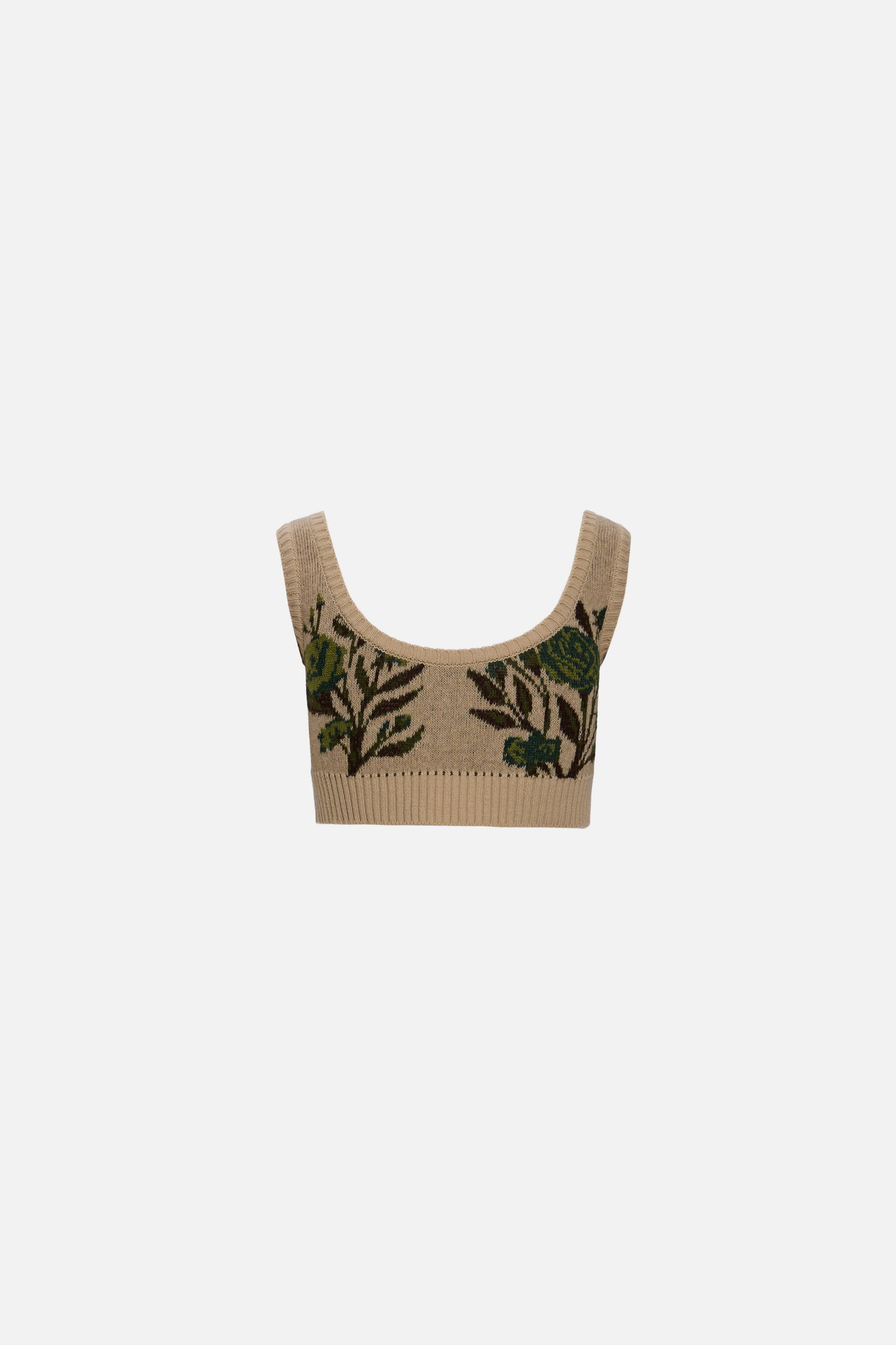 Bustiera jacquard bej