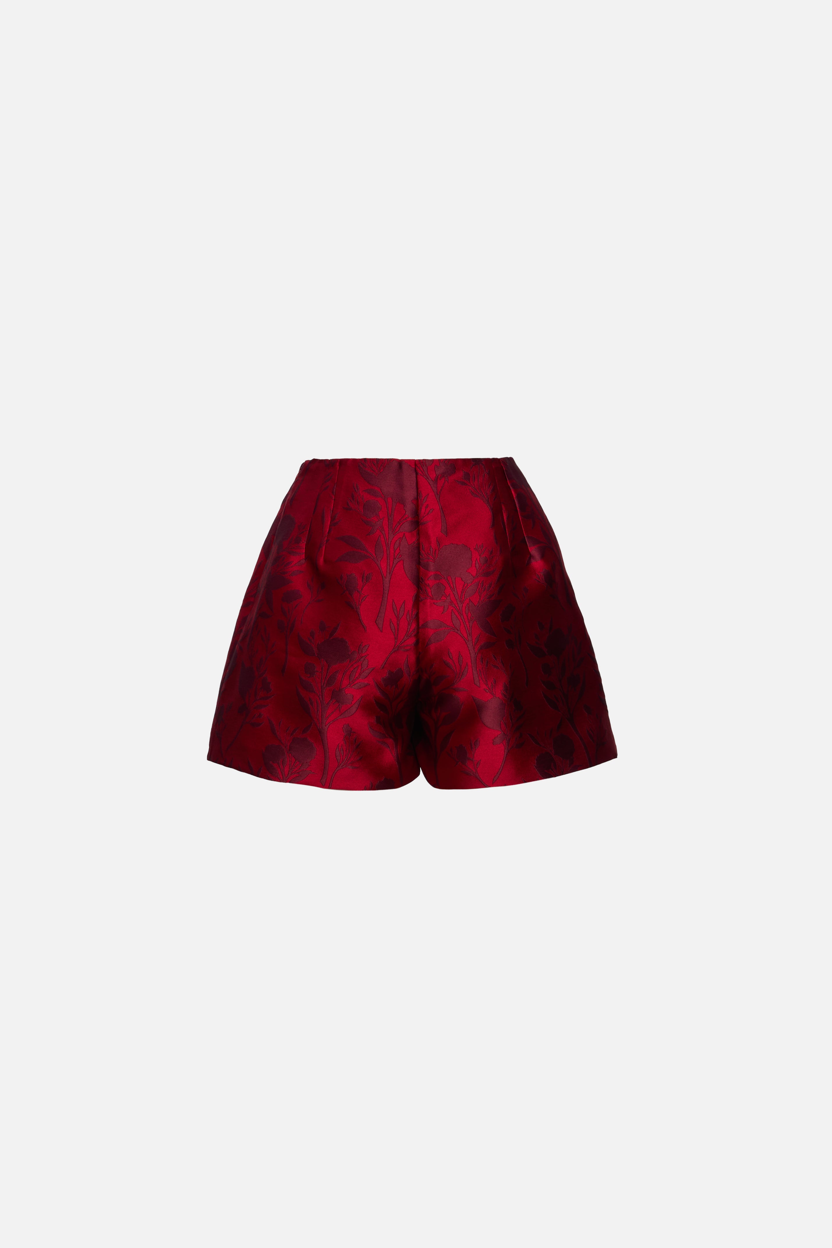 Short jacquard trandafir roșu