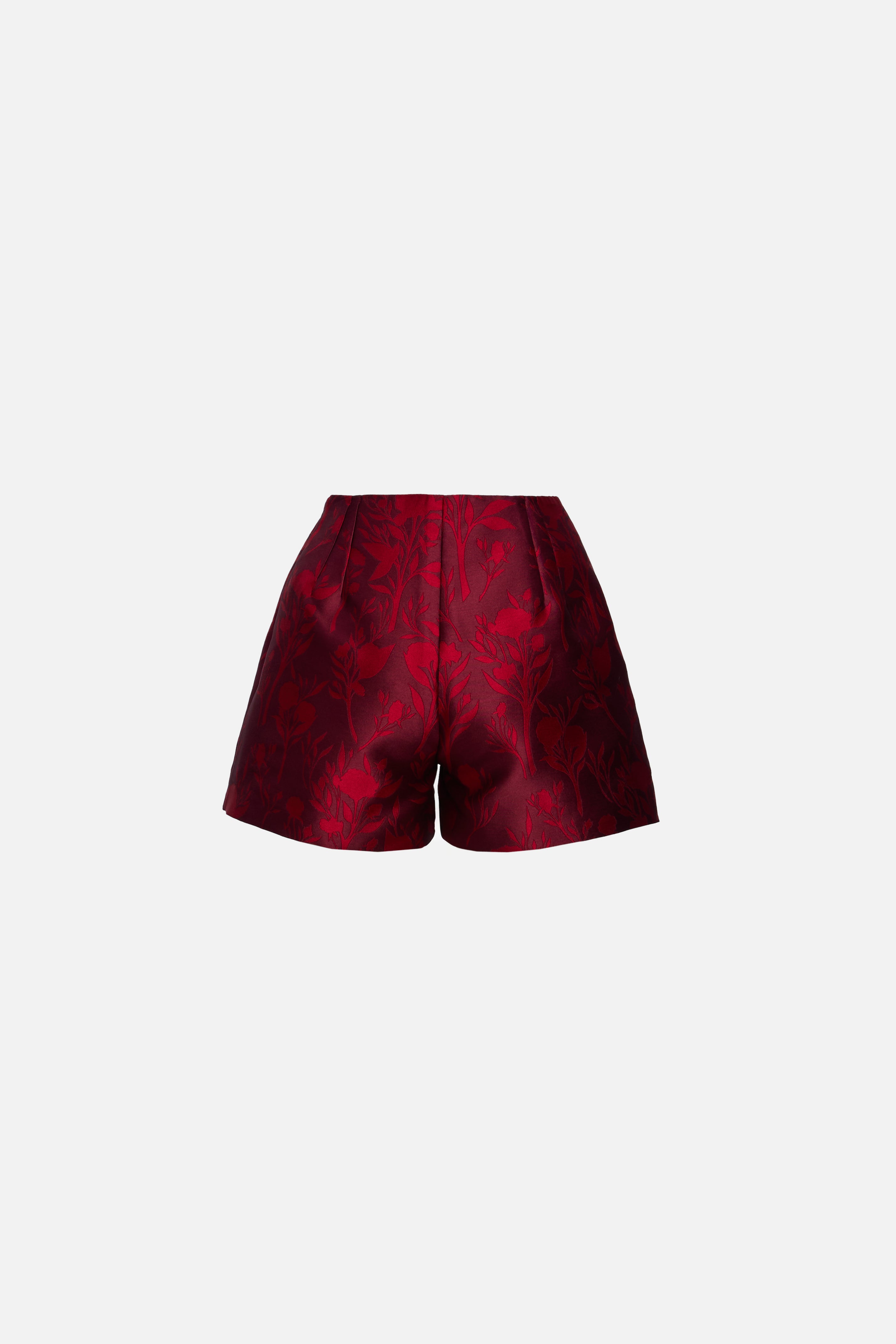 Short jacquard trandafir burgundy