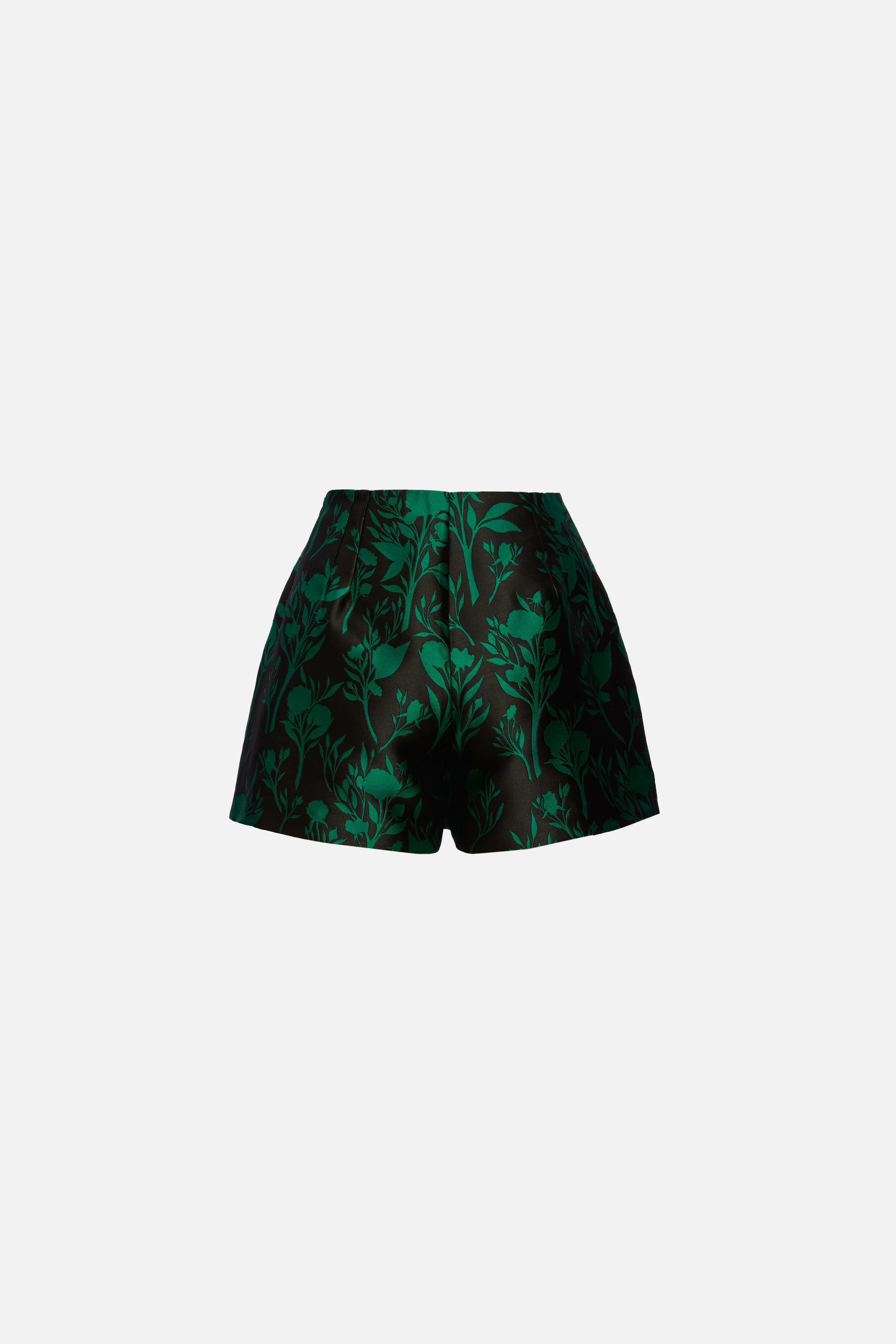 Short jacquard trandafir verde închis