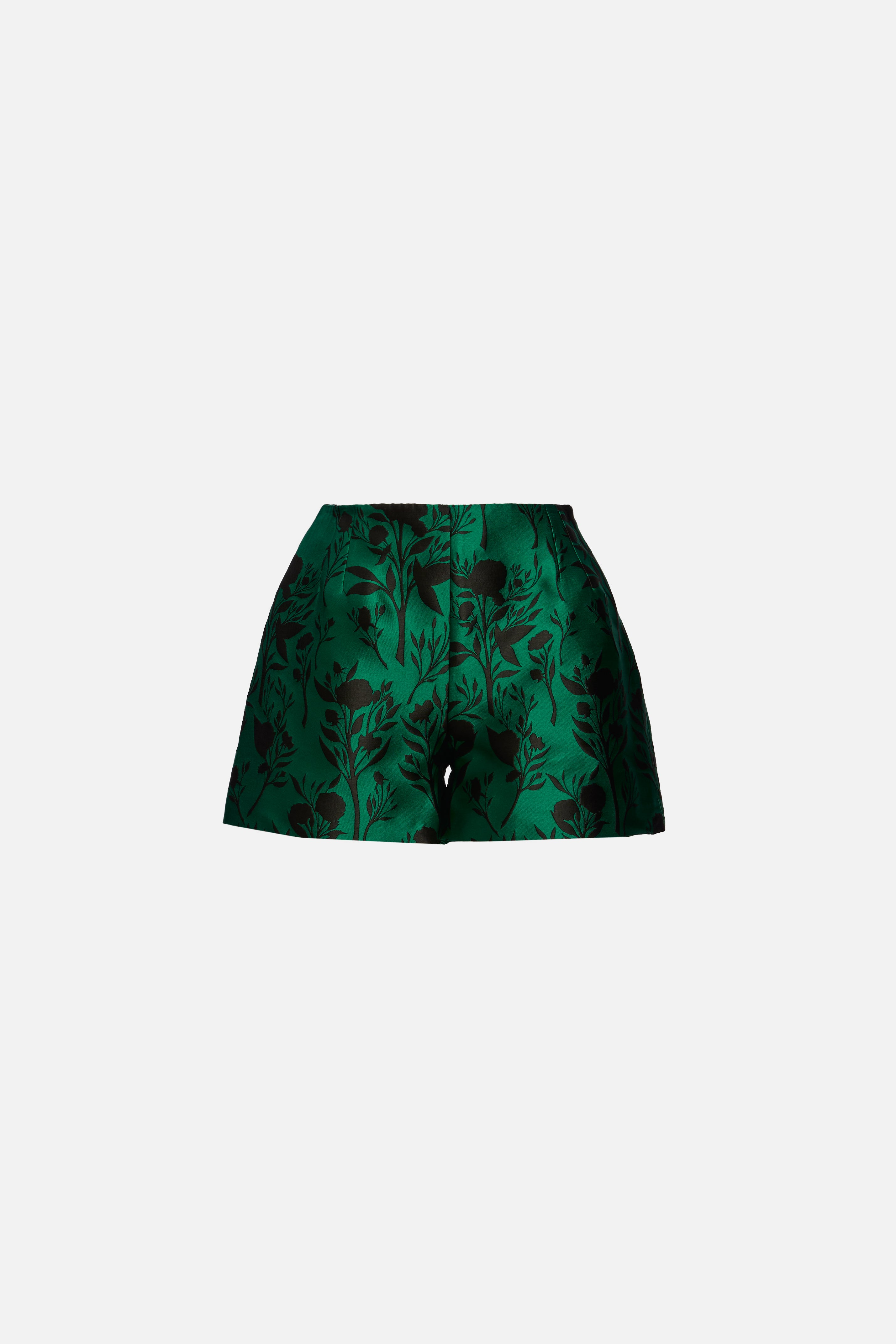 Short jacquard trandafir verde deschis