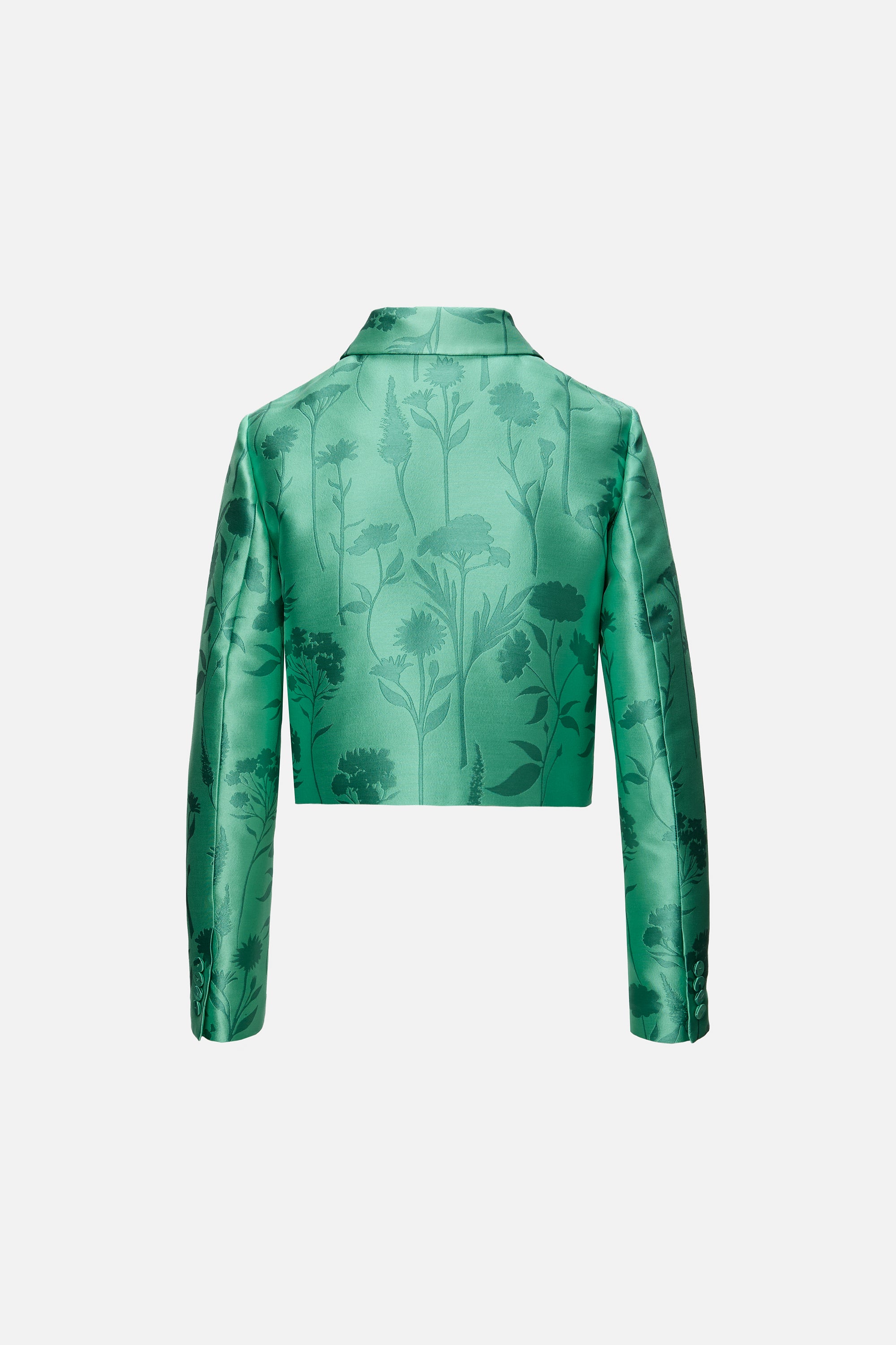 Jachetă Jacquard Florală verde