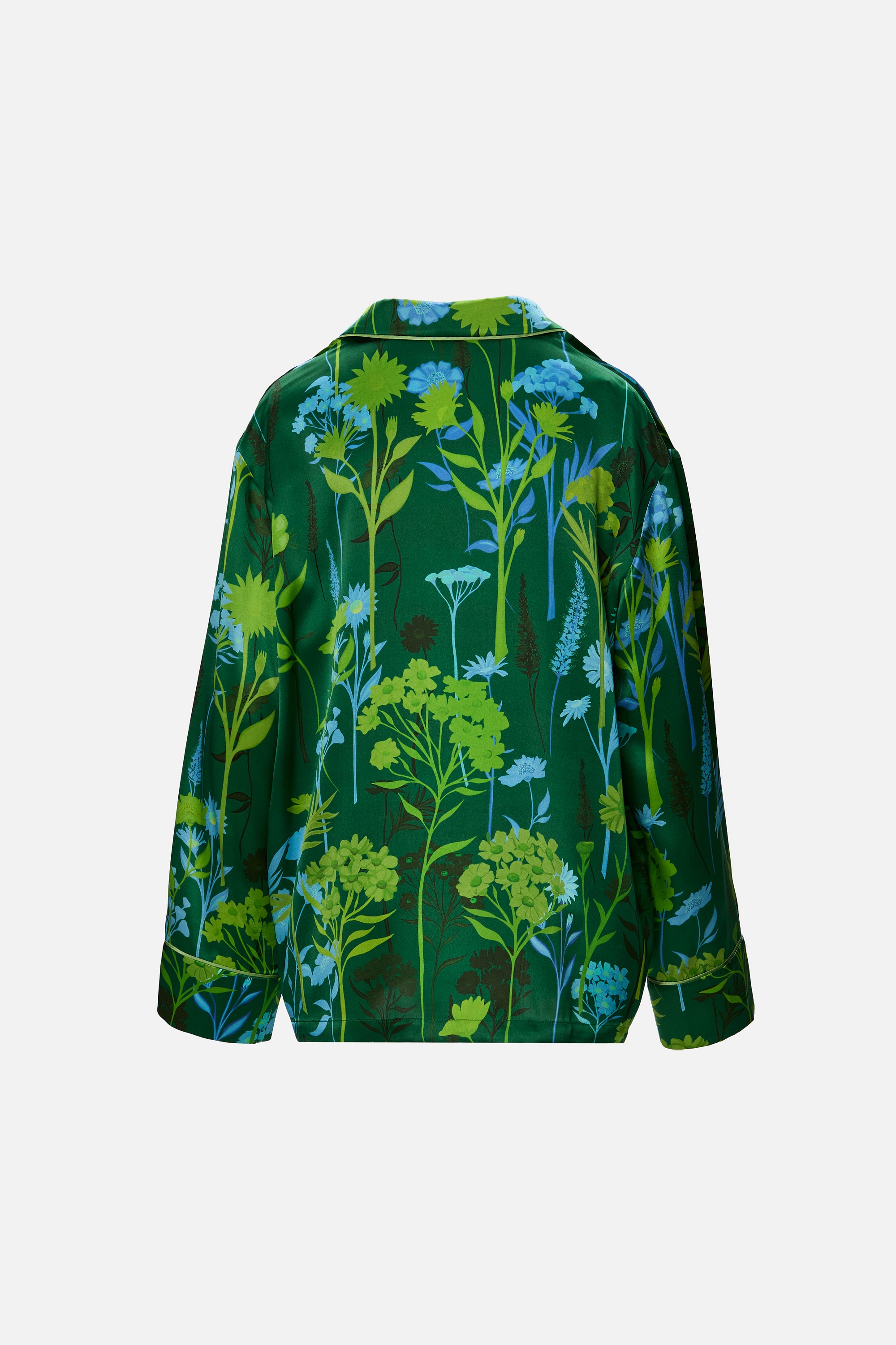 camasa matase florala verde