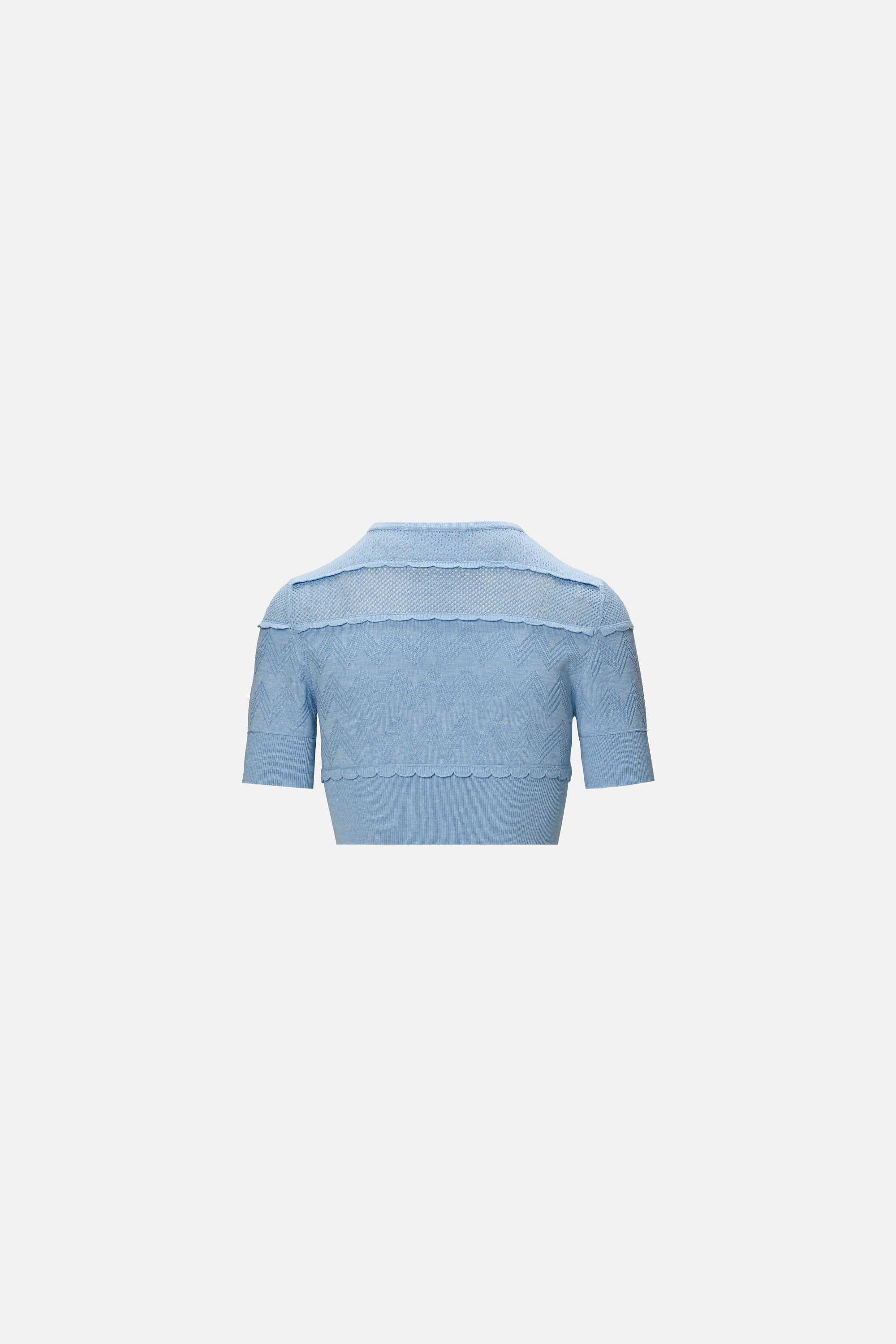 Crop top tricotat bleu
