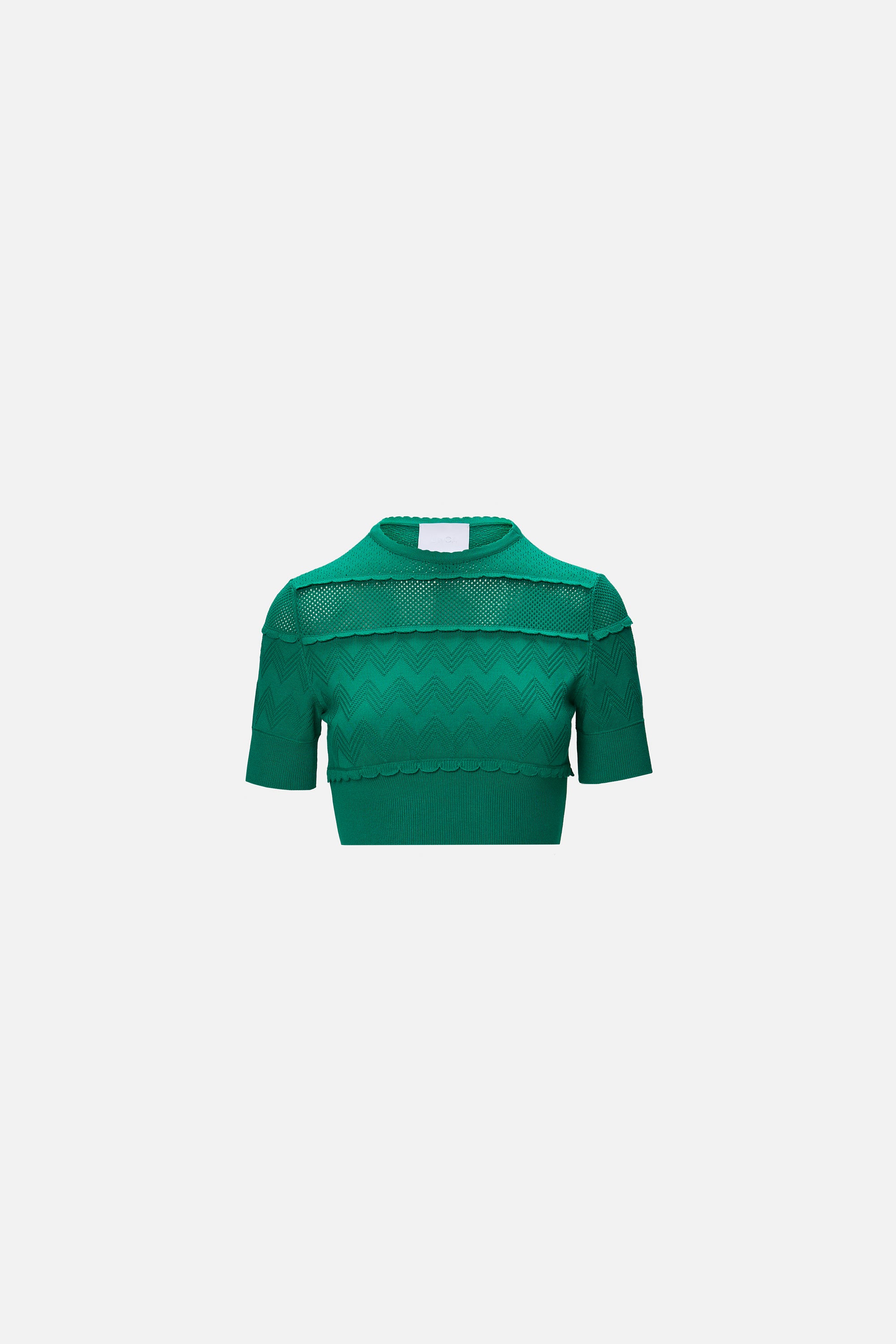 Crop top tricotat verde